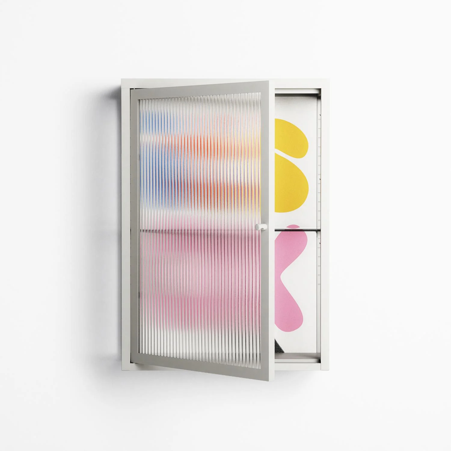 Its Ok - Wall Cabinet - Vratislav Pecka - Chalk - Reeded glass - Image 2