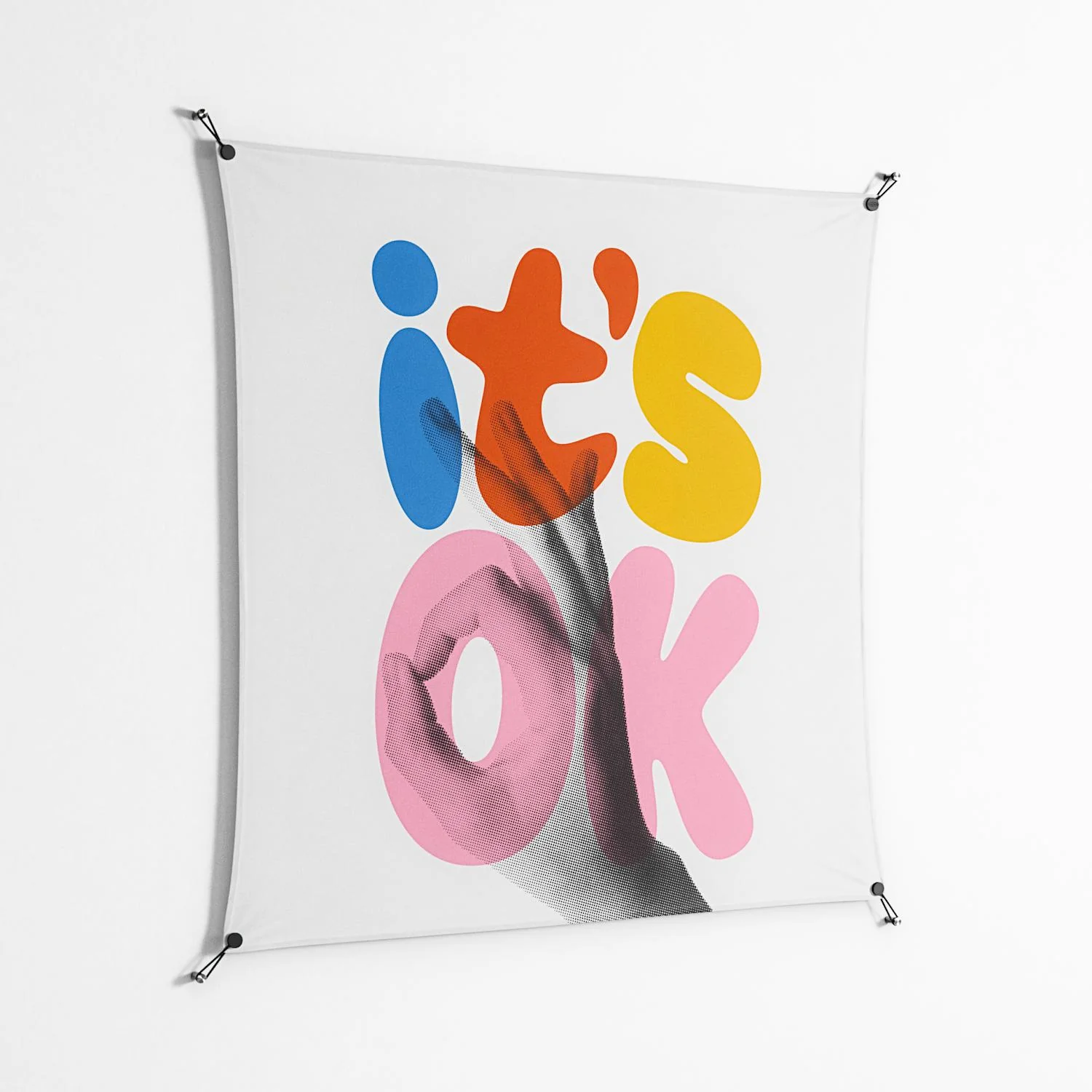 Its Ok - Work On Wall - Vratislav Pecka - Black - 140 x 140 cm - Image 2