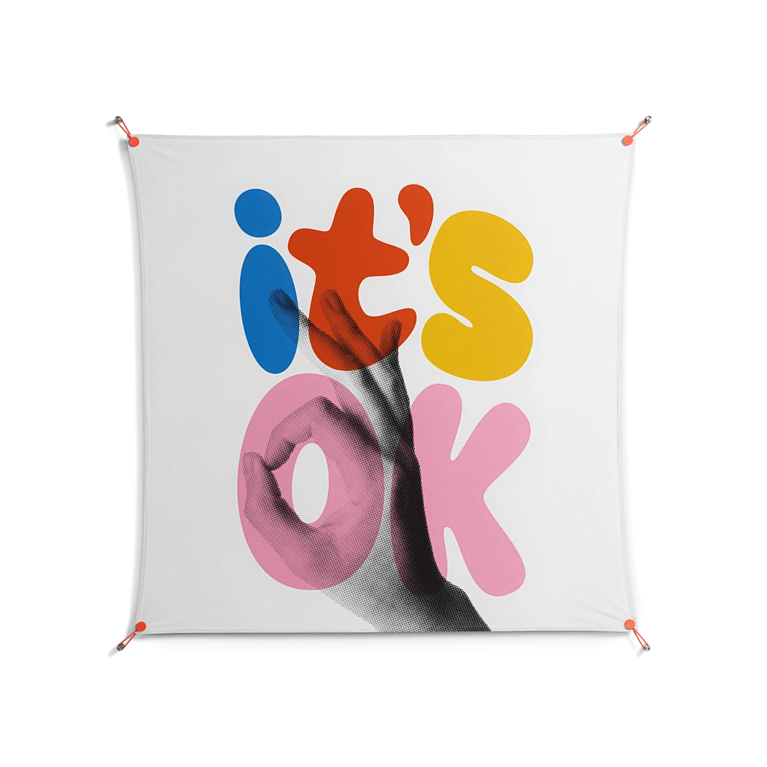 Its Ok - Work On Wall - Vratislav Pecka - Orange - 140 x 140 cm