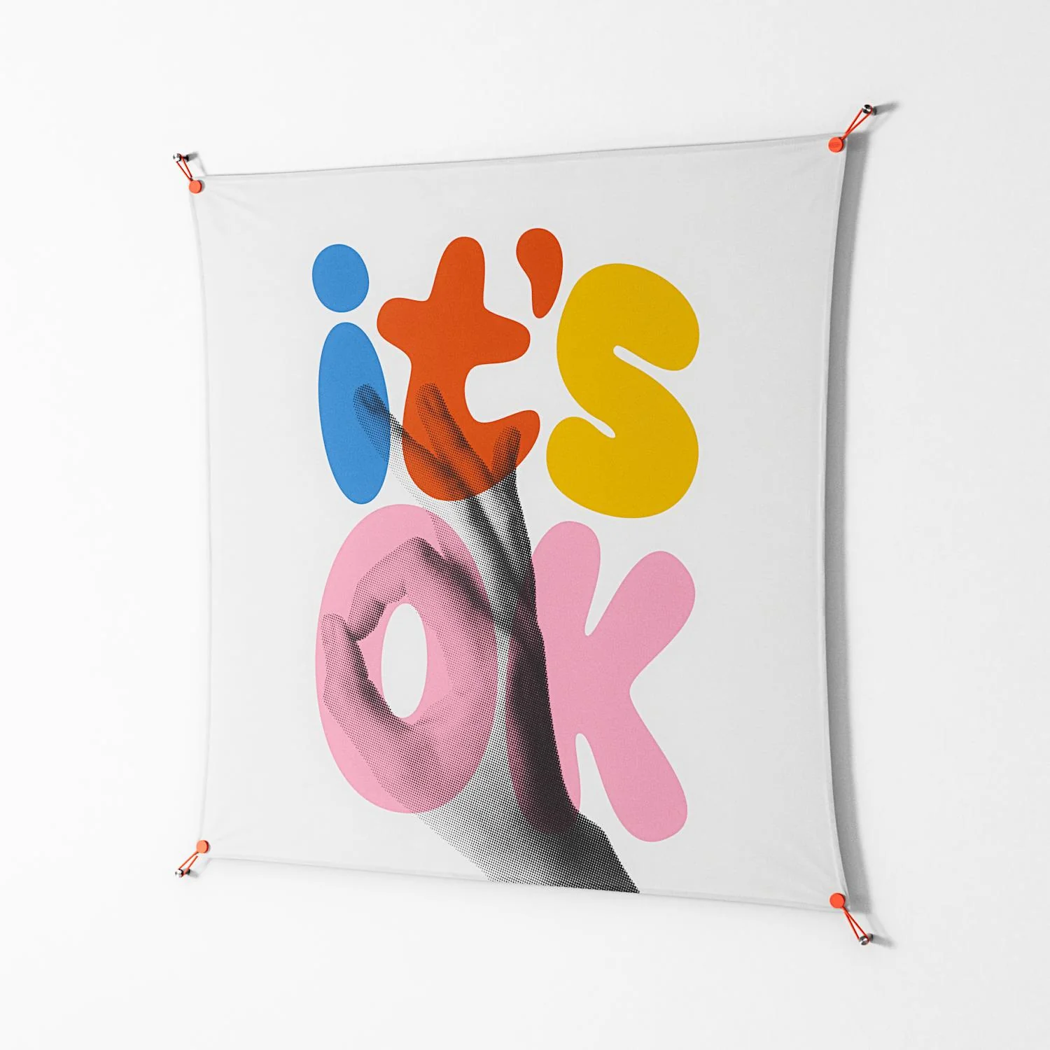 Its Ok - Work On Wall - Vratislav Pecka - Orange - 140 x 140 cm - Image 2
