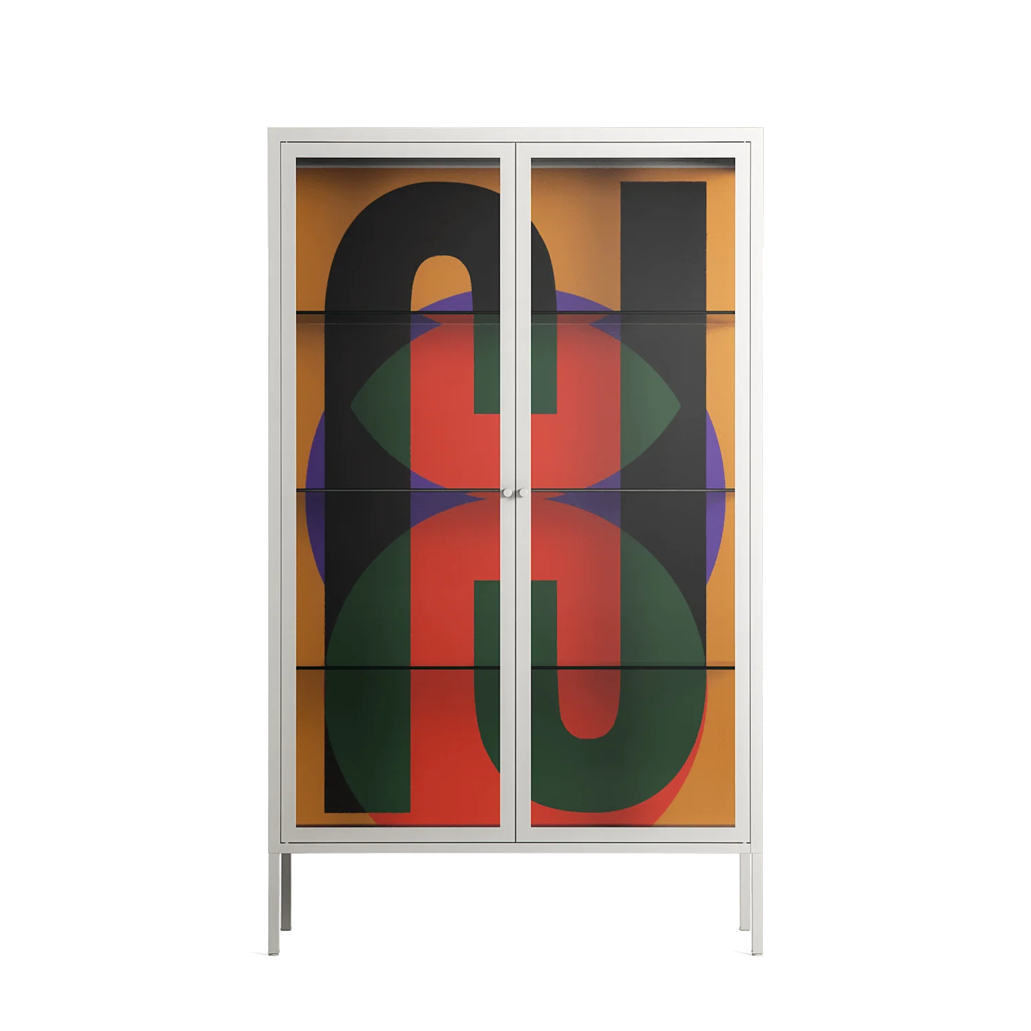 JJ - Cabinet - Oluwasheyi Adebayo - Chalk - Clear glass
