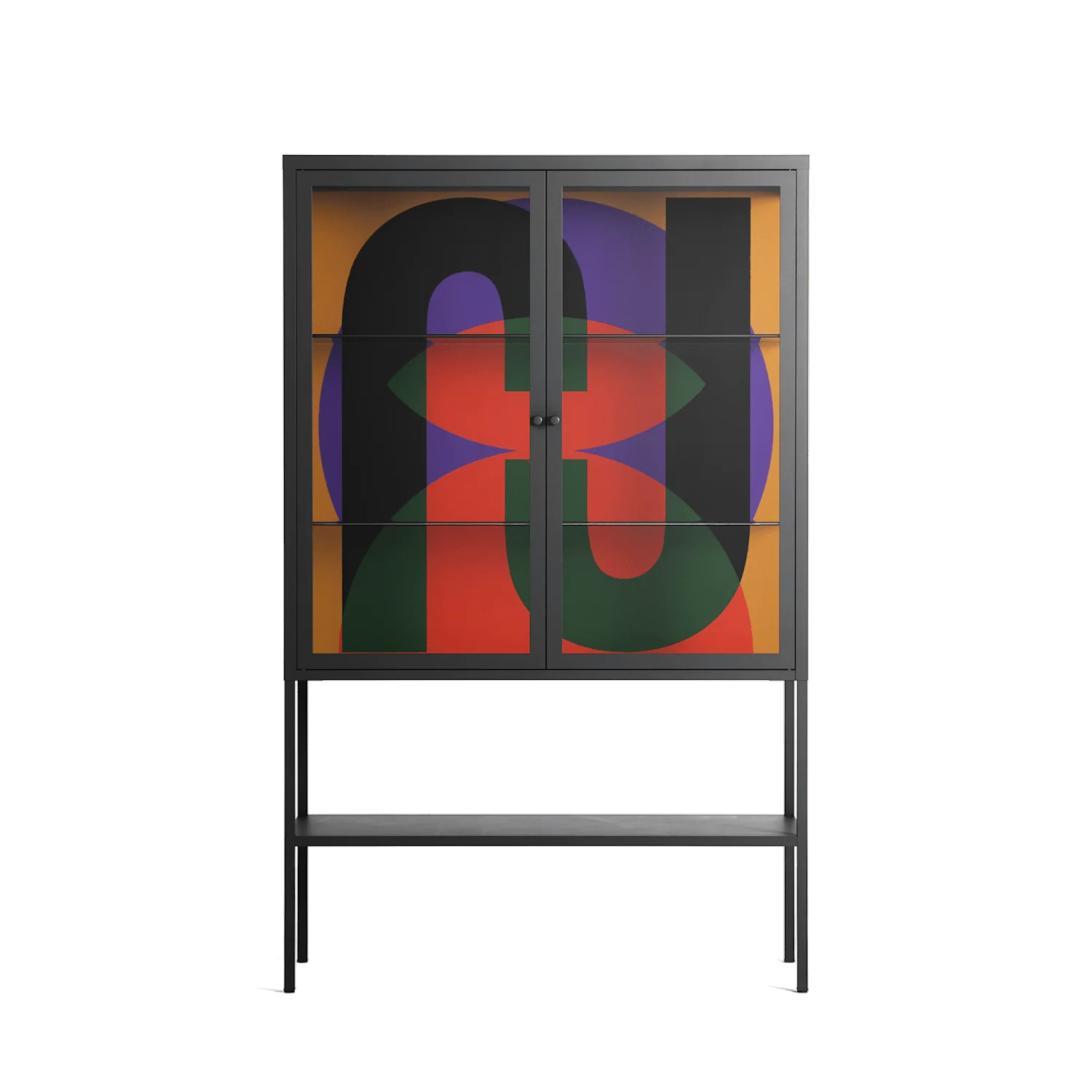 JJ - Loft Cabinet - Oluwasheyi Adebayo - Antracite - Clear glass