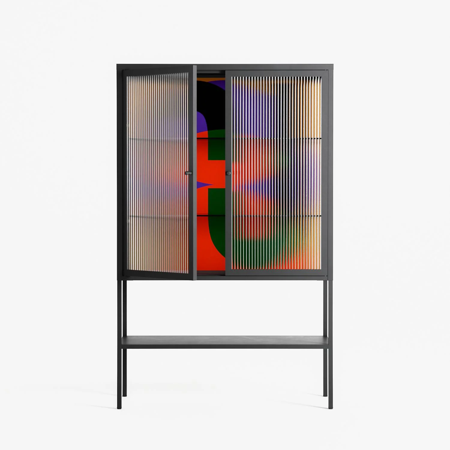 JJ - Loft Cabinet - Oluwasheyi Adebayo - Antracite - Reeded glass - Image 2