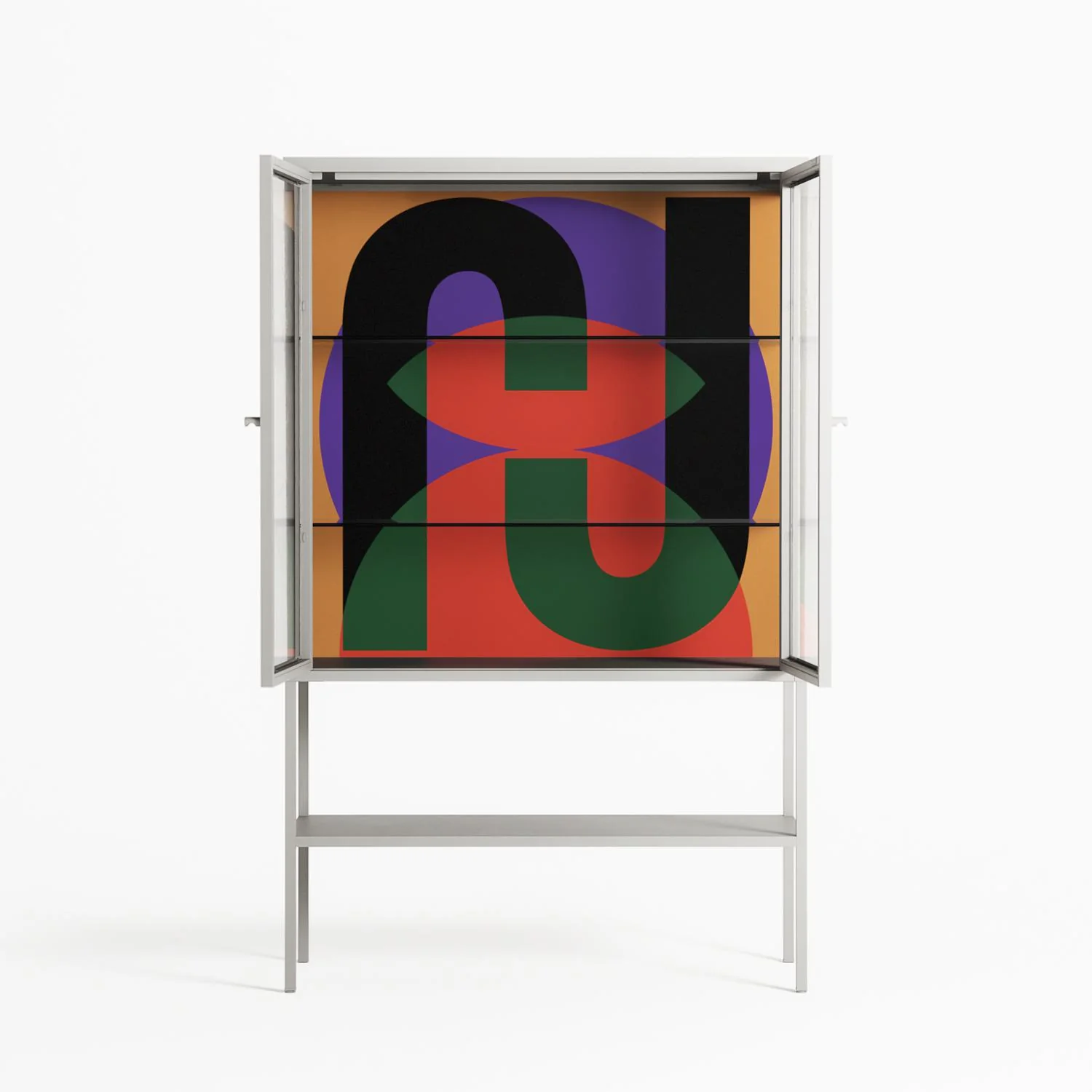 JJ - Loft Cabinet - Oluwasheyi Adebayo - Chalk - Clear glass - Image 3