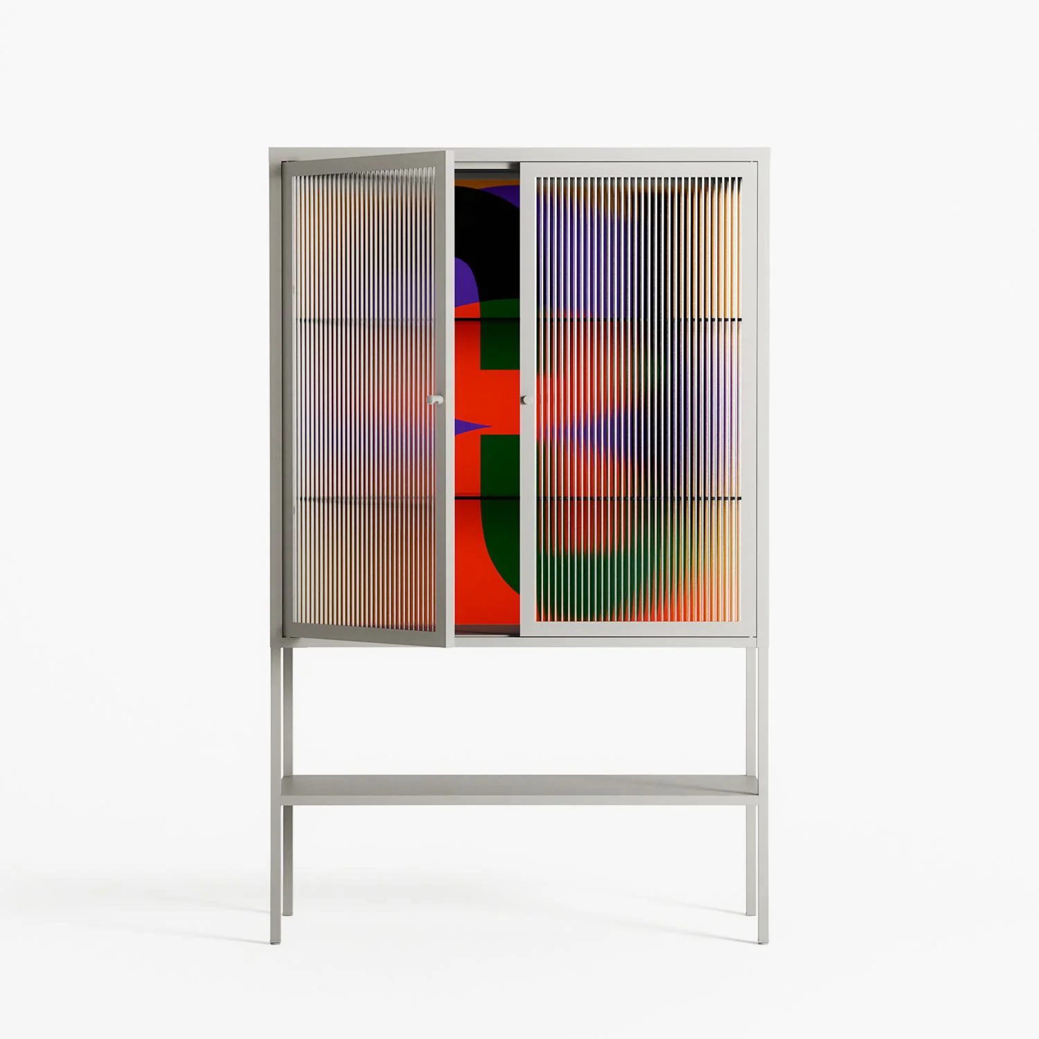 JJ - Loft Cabinet - Oluwasheyi Adebayo - Chalk - Reeded glass - Image 2