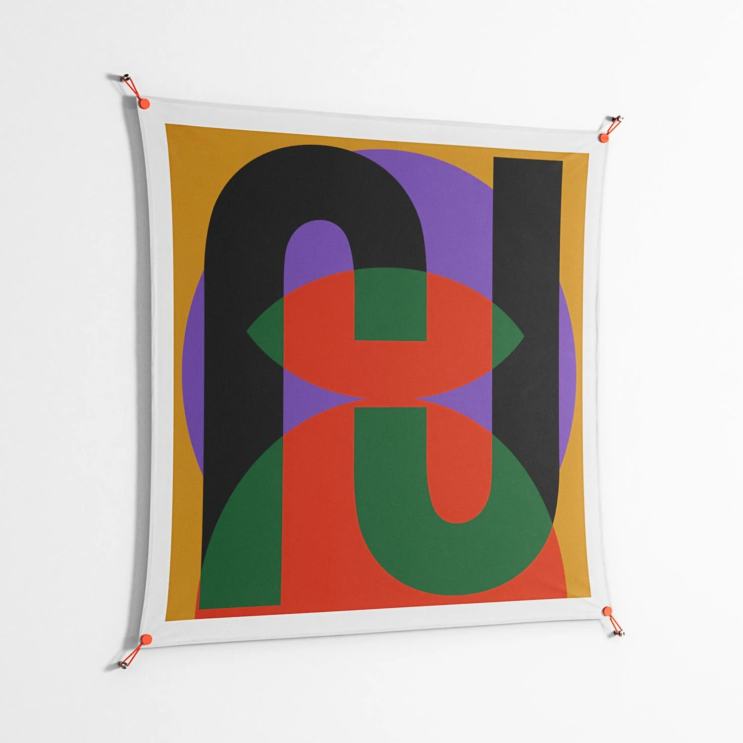 JJ - Work On Wall - Oluwasheyi Adebayo - Orange - 140 x 140 cm - Image 2