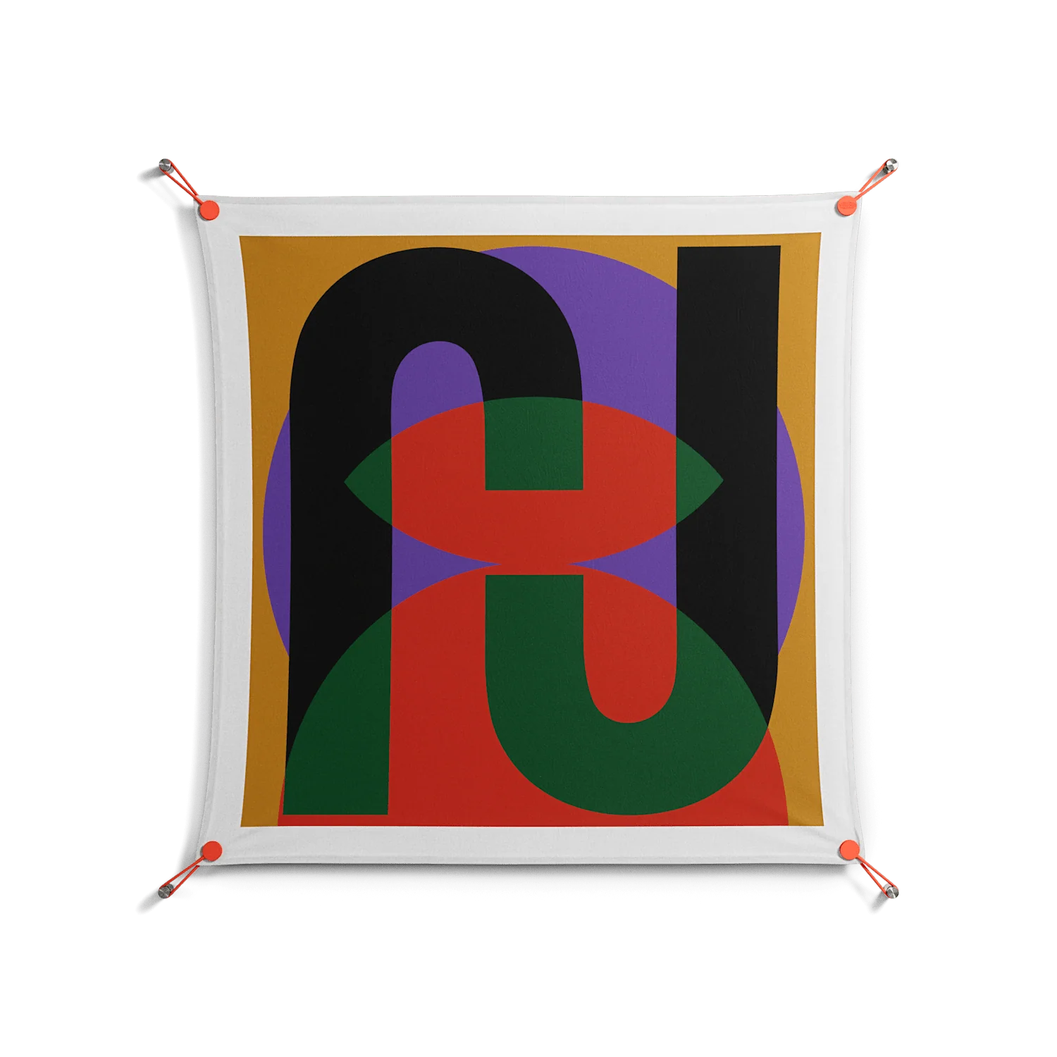 JJ - Work On Wall - Oluwasheyi Adebayo - Orange - 90 x 90 cm