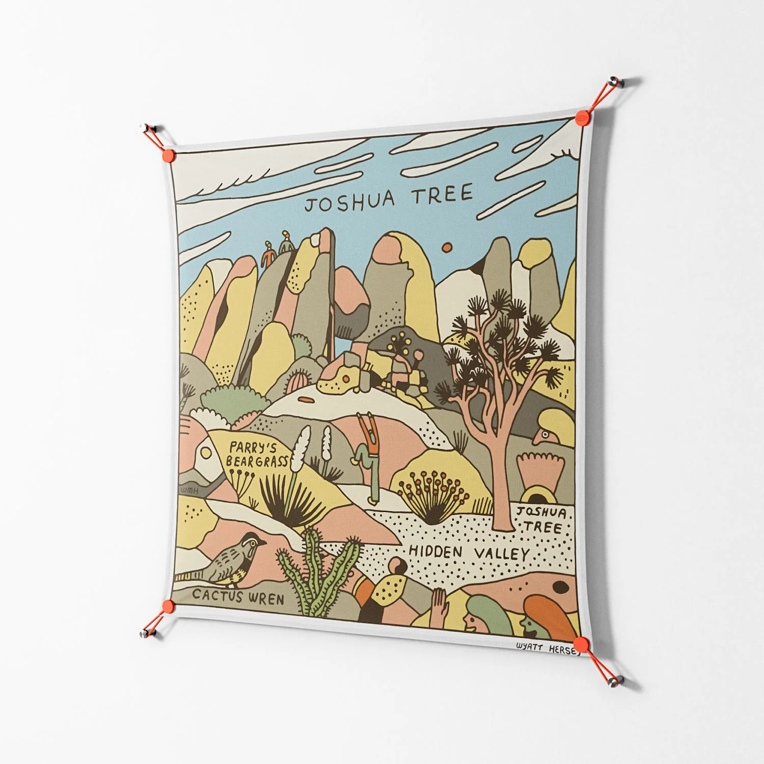 Joshua Tree - Work On Wall - Wyatt Hersey - Orange - 90 x 90 cm - Image 2