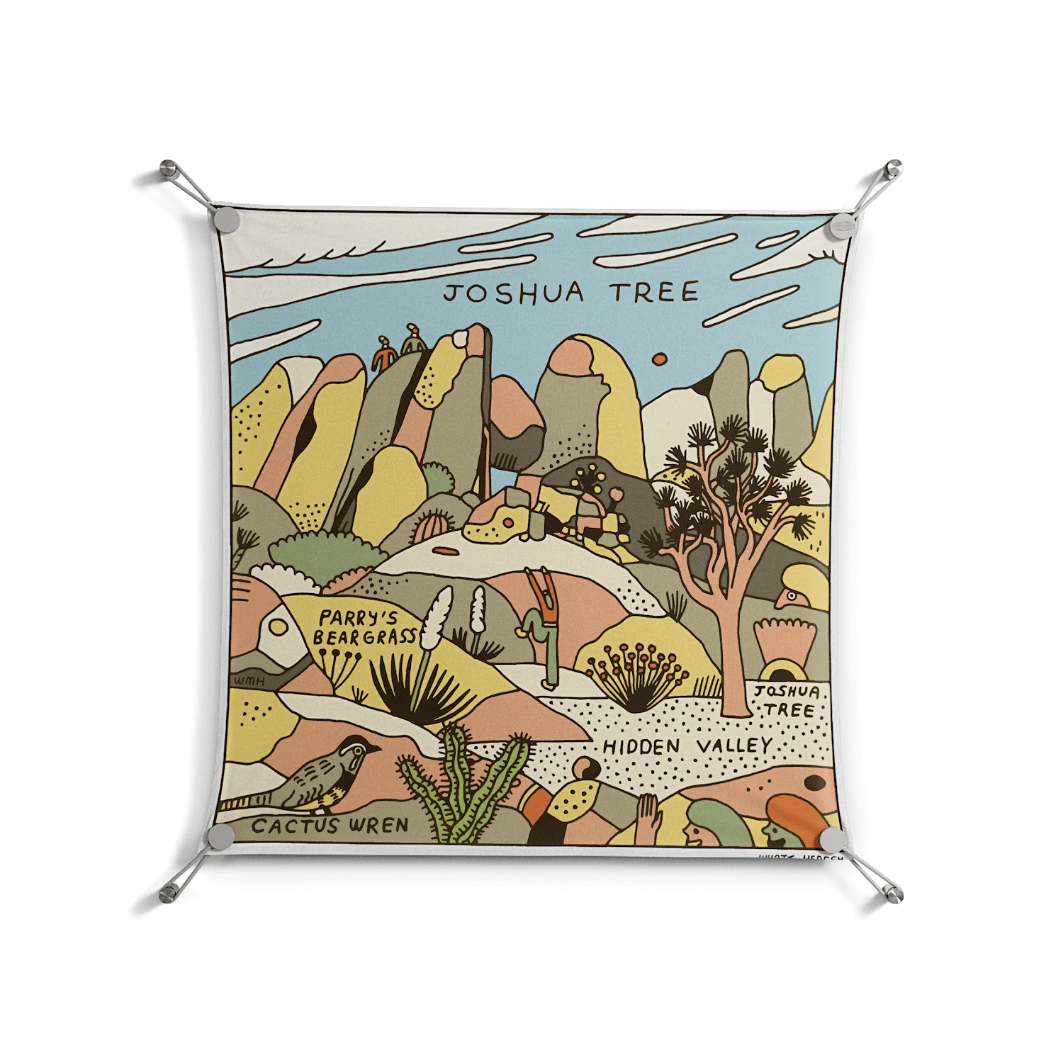 Joshua Tree - Work On Wall - Wyatt Hersey - Silver - 70 x 70 cm