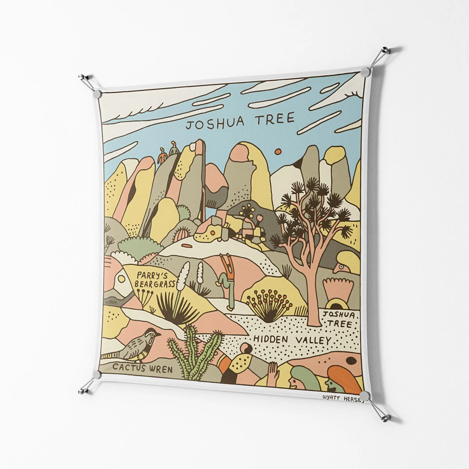 Joshua Tree - Work On Wall - Wyatt Hersey - Silver - 90 x 90 cm - Image 2