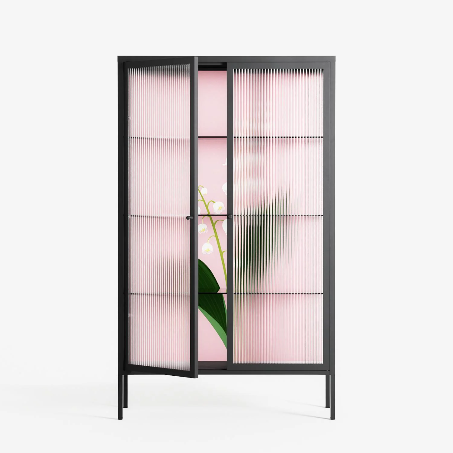 Kalas Konvalj - Cabinet - Nur Rydberg - Antracite - Reeded glass - Image 2