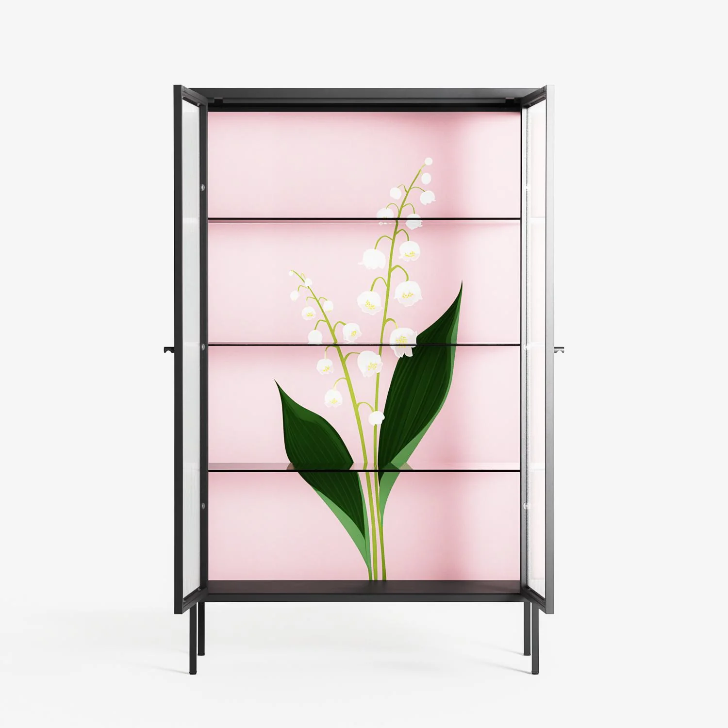 Kalas Konvalj - Cabinet - Nur Rydberg - Antracite - Reeded glass - Image 3