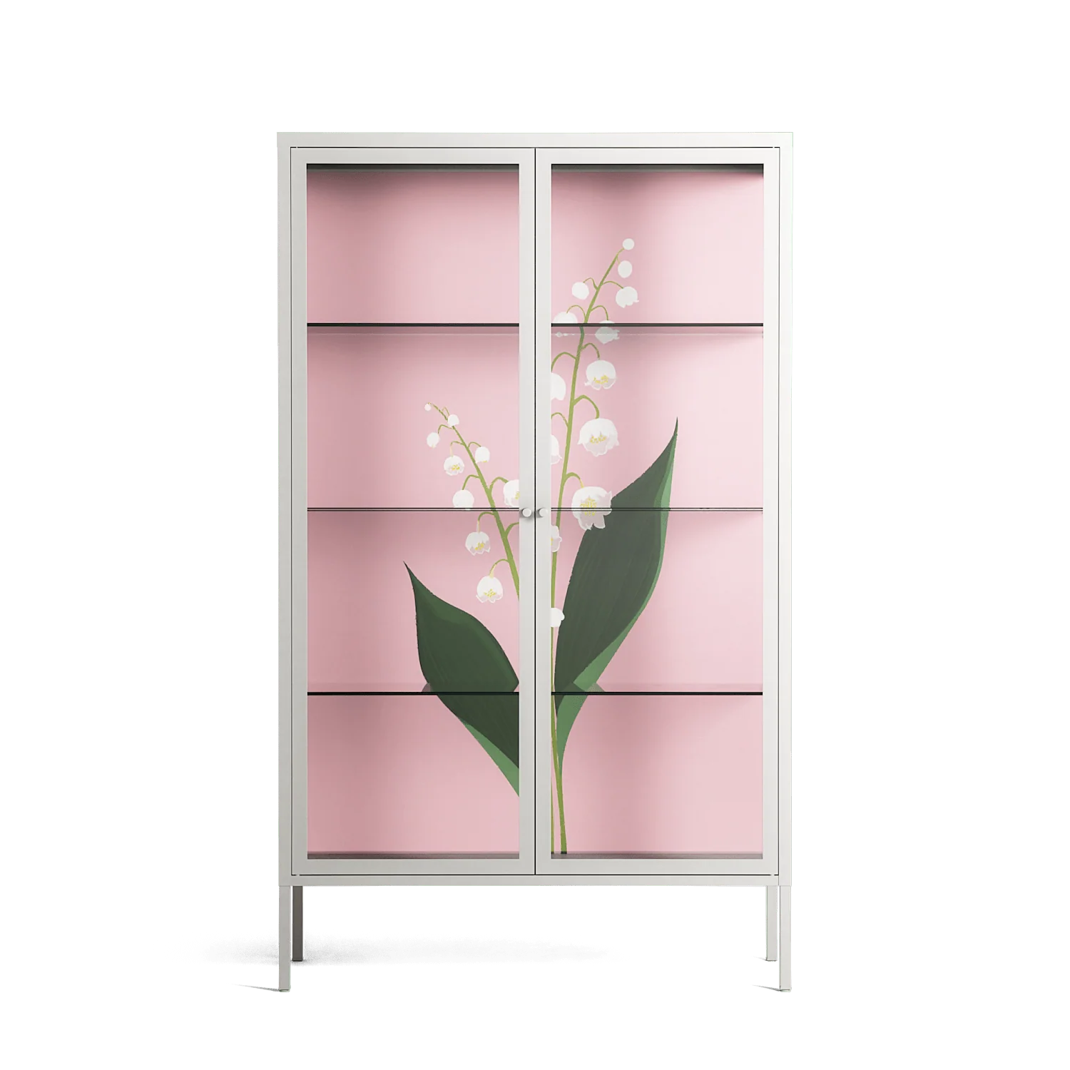 Kalas Konvalj - Cabinet - Nur Rydberg - Chalk - Clear glass