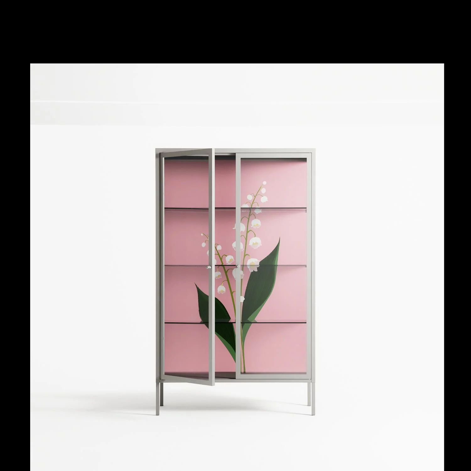Kalas Konvalj - Cabinet - Nur Rydberg - Chalk - Clear glass - Image 2