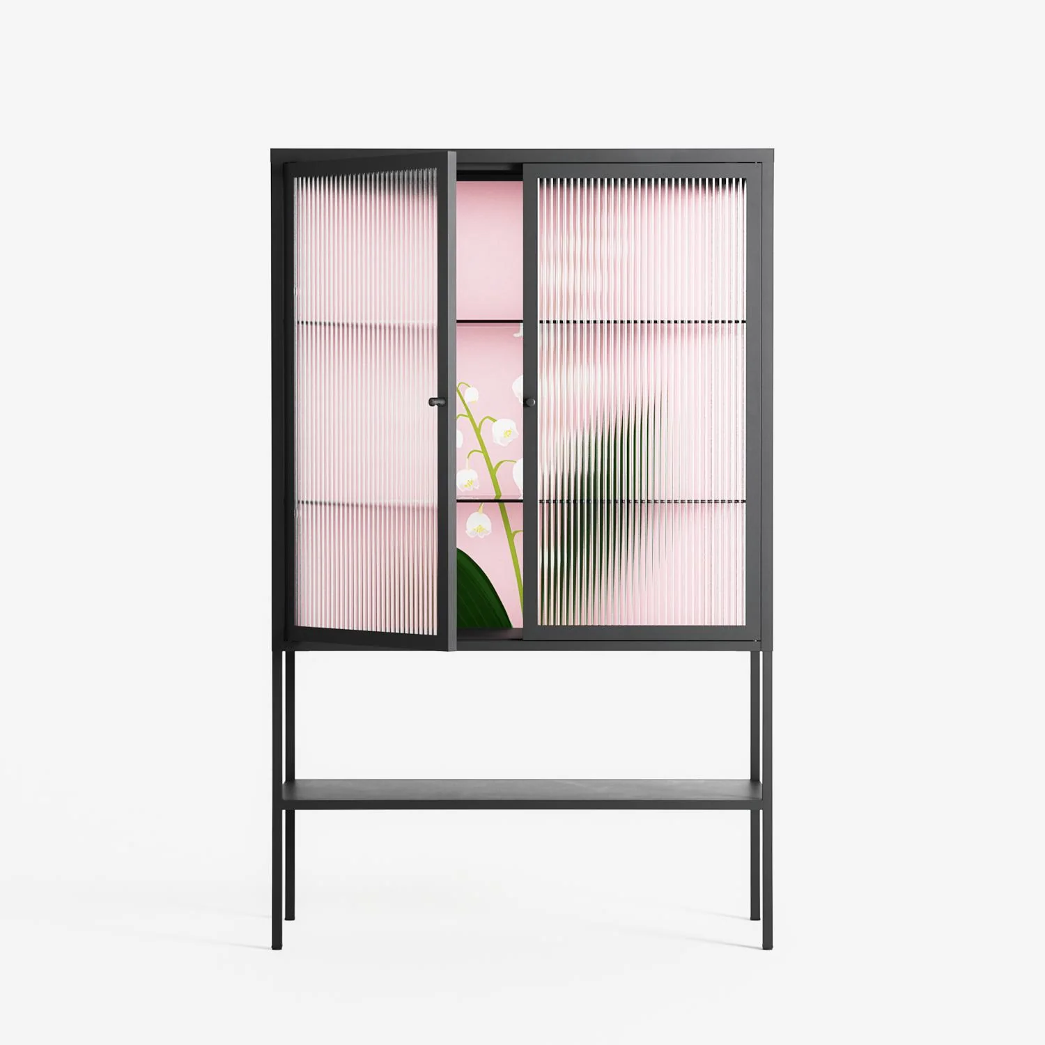 Kalas Konvalj - Loft Cabinet - Nur Rydberg - Antracite - Reeded glass - Image 2
