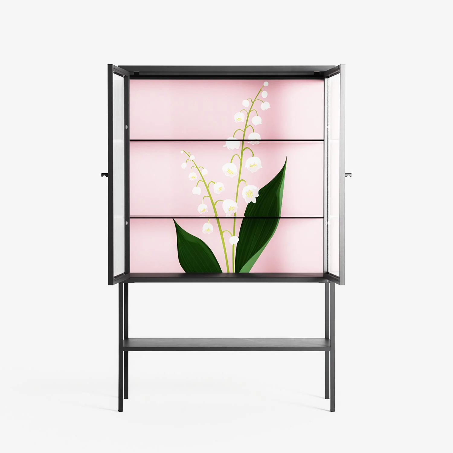 Kalas Konvalj - Loft Cabinet - Nur Rydberg - Antracite - Reeded glass - Image 3