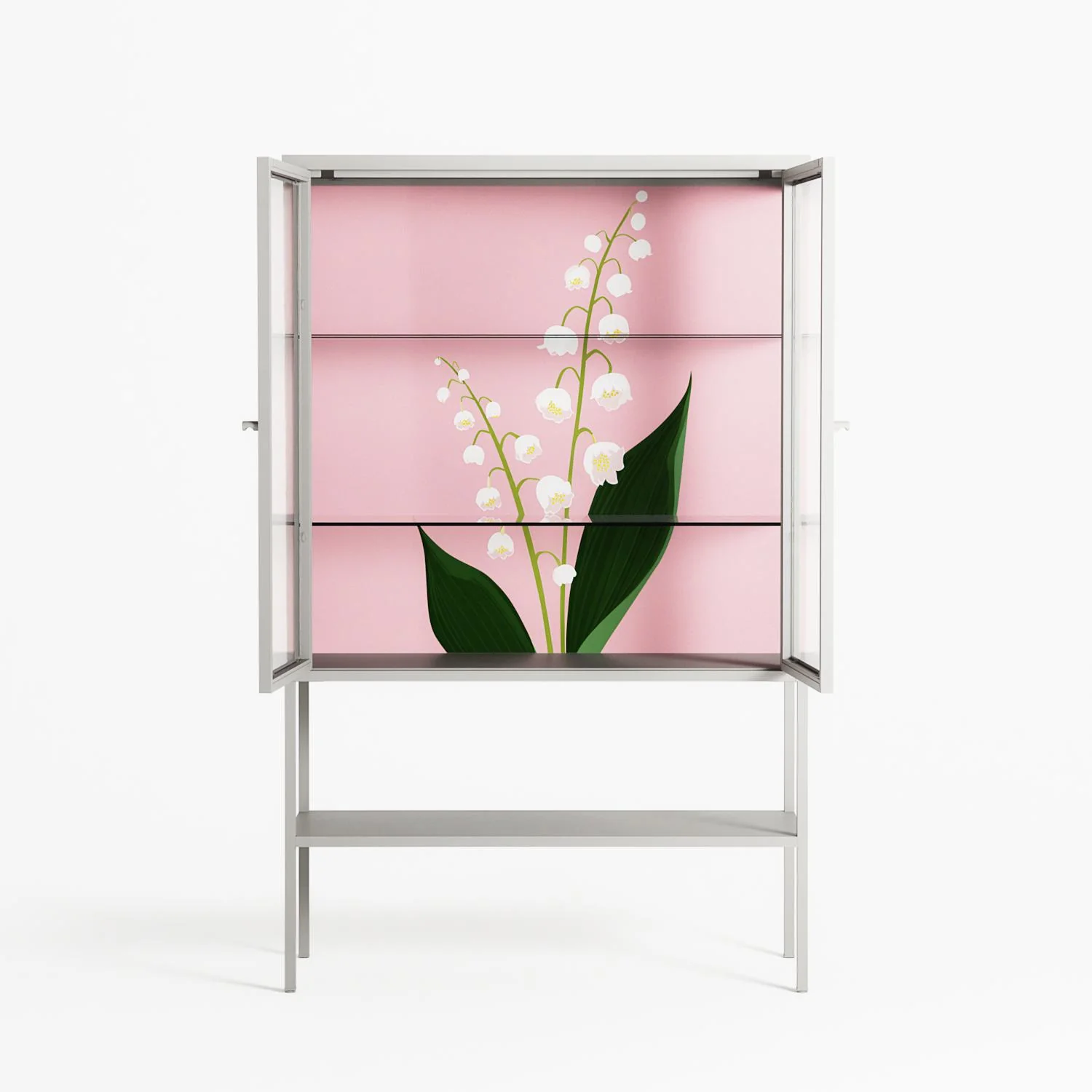 Kalas Konvalj - Loft Cabinet - Nur Rydberg - Chalk - Clear glass - Image 3