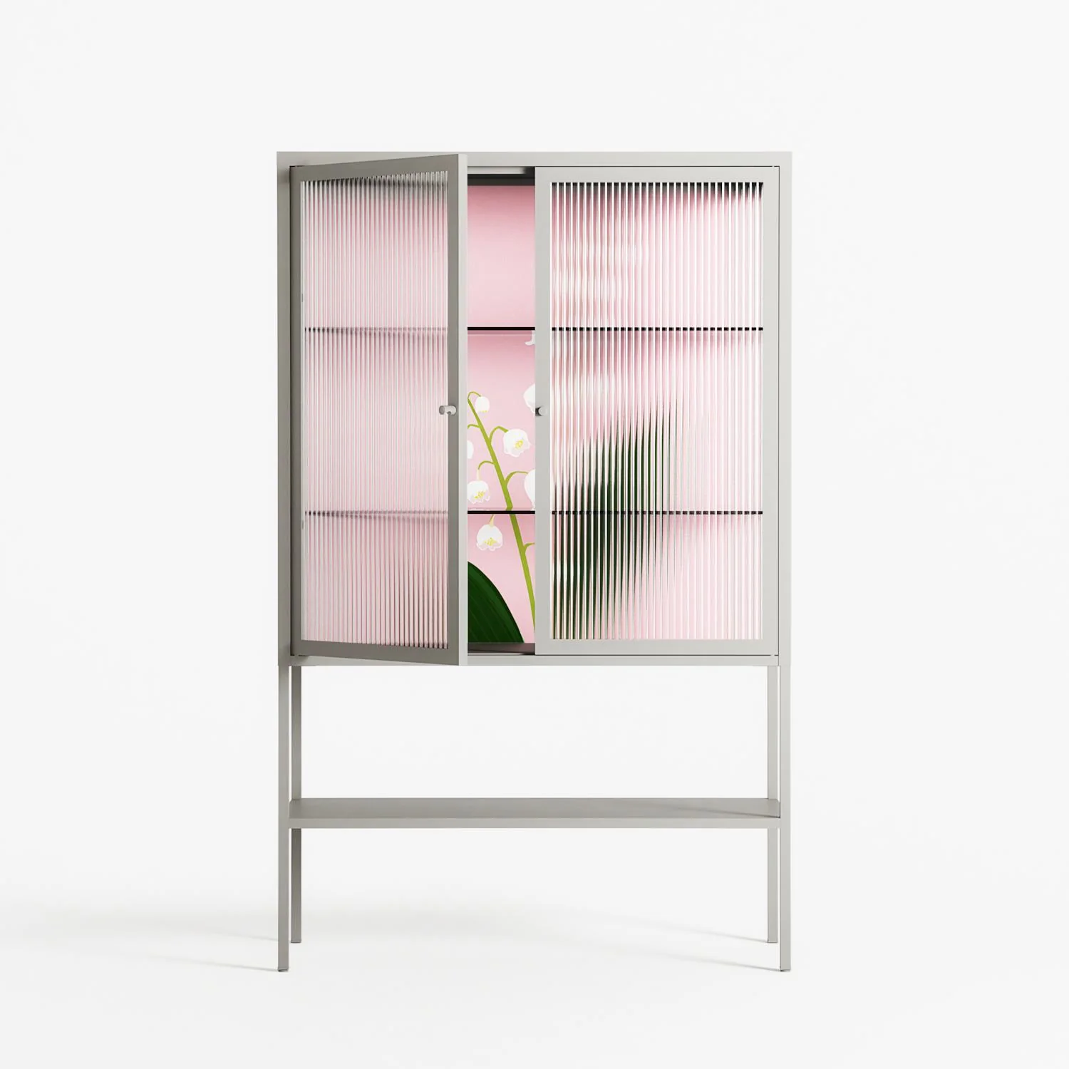 Kalas Konvalj - Loft Cabinet - Nur Rydberg - Chalk - Reeded glass - Image 2