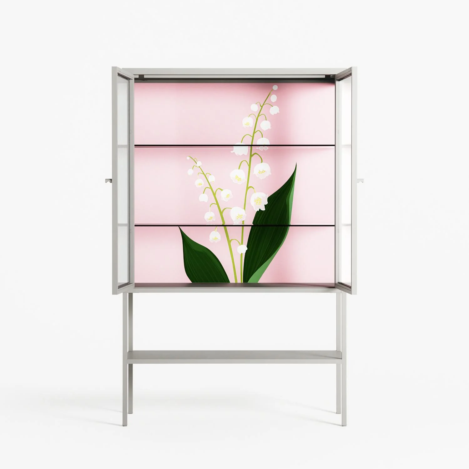 Kalas Konvalj - Loft Cabinet - Nur Rydberg - Chalk - Reeded glass - Image 3
