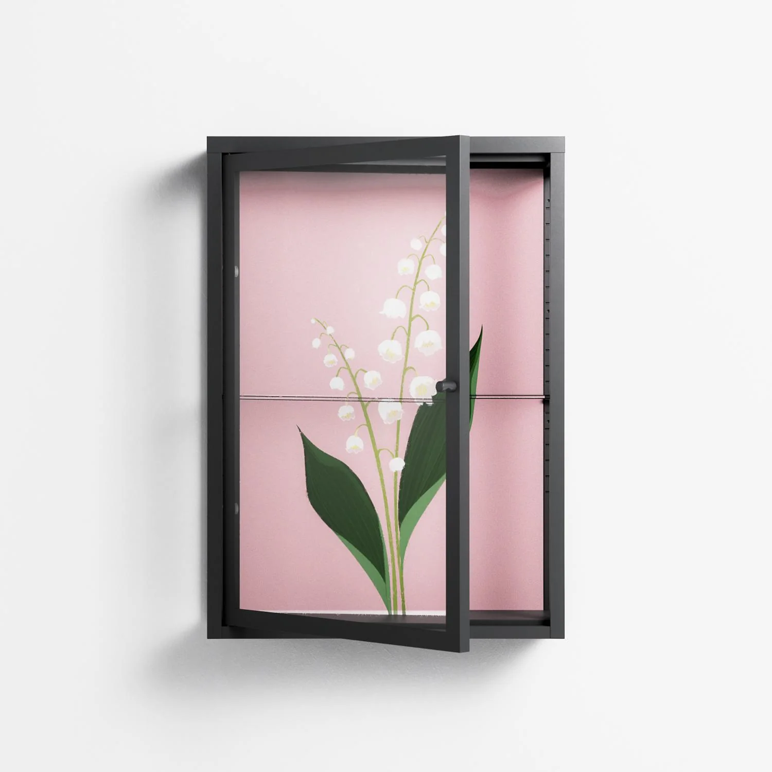 Kalas Konvalj - Wall Cabinet - Nur Rydberg - Antracite - Clear glass - Image 2