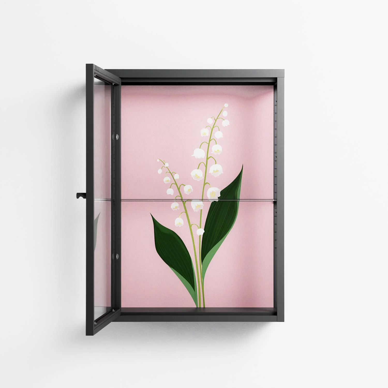 Kalas Konvalj - Wall Cabinet - Nur Rydberg - Antracite - Clear glass - Image 3