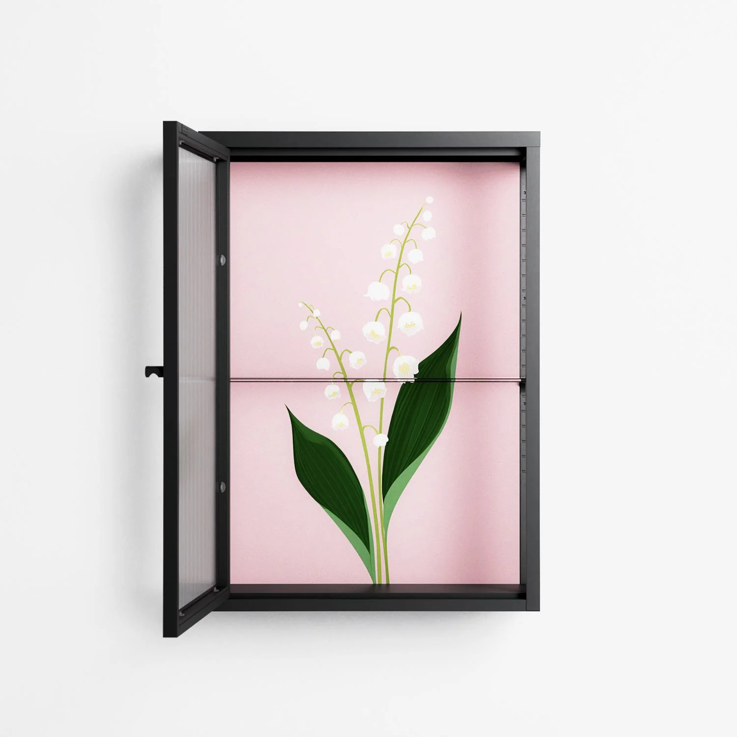 Kalas Konvalj - Wall Cabinet - Nur Rydberg - Antracite - Reeded glass - Image 3