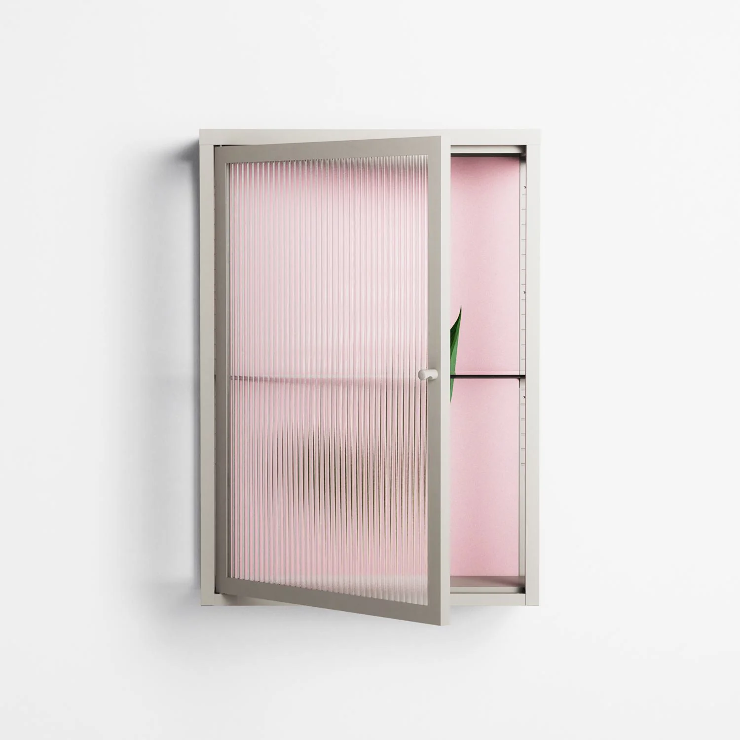 Kalas Konvalj - Wall Cabinet - Nur Rydberg - Pebble - Reeded glass - Image 2