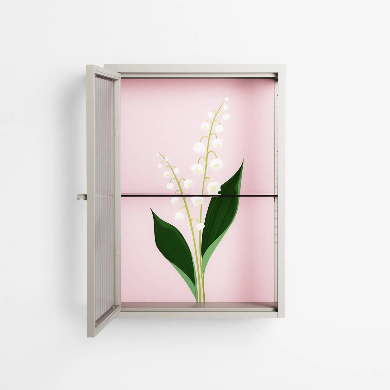 Kalas Konvalj - Wall Cabinet - Nur Rydberg - Pebble - Reeded glass - Image 3