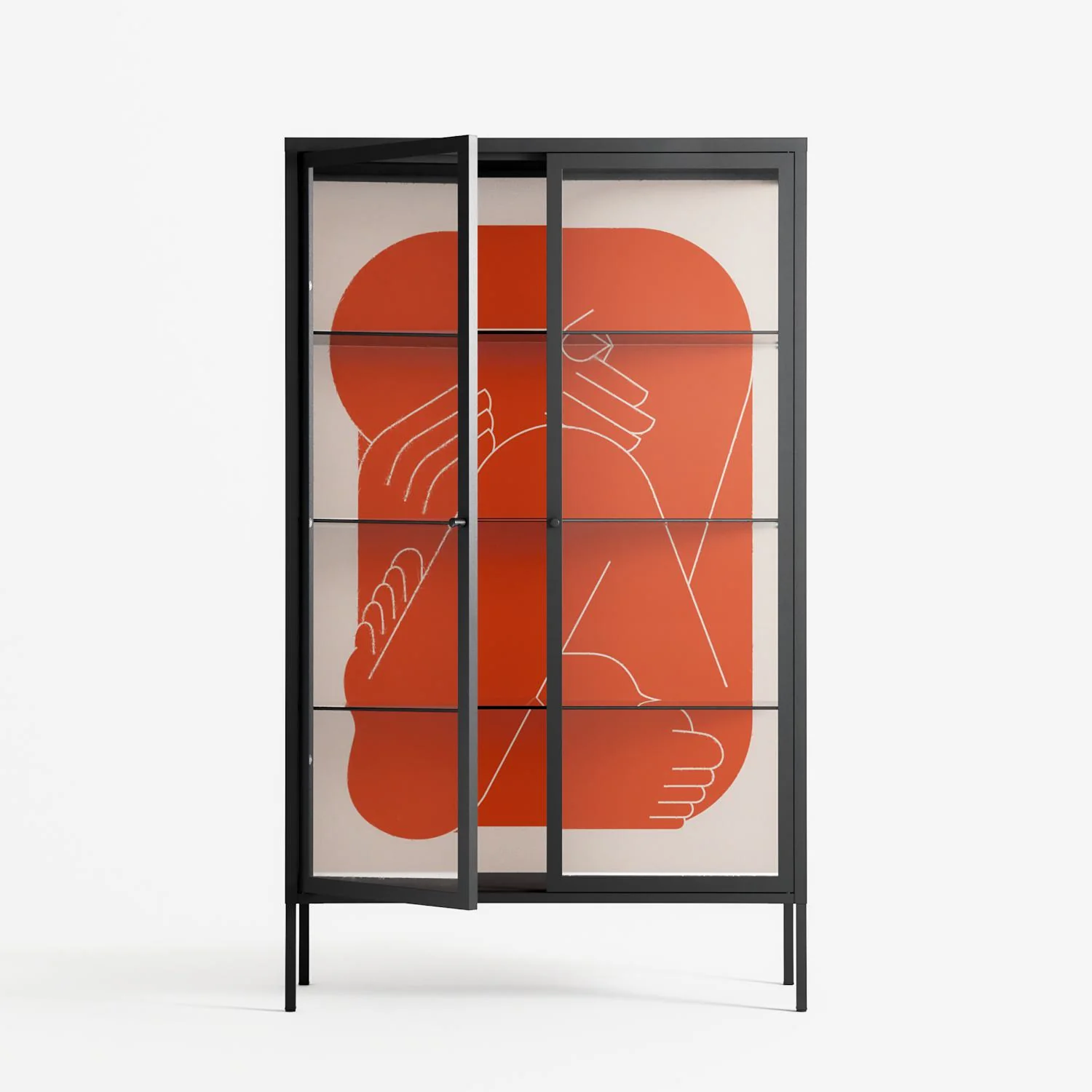 Keep - Cabinet - Andrea Devia-Nuño - Antracite - Clear glass - Image 2