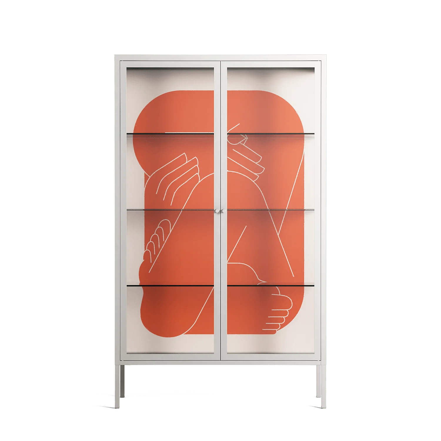 Keep - Cabinet - Andrea Devia-Nuño - Chalk - Clear glass