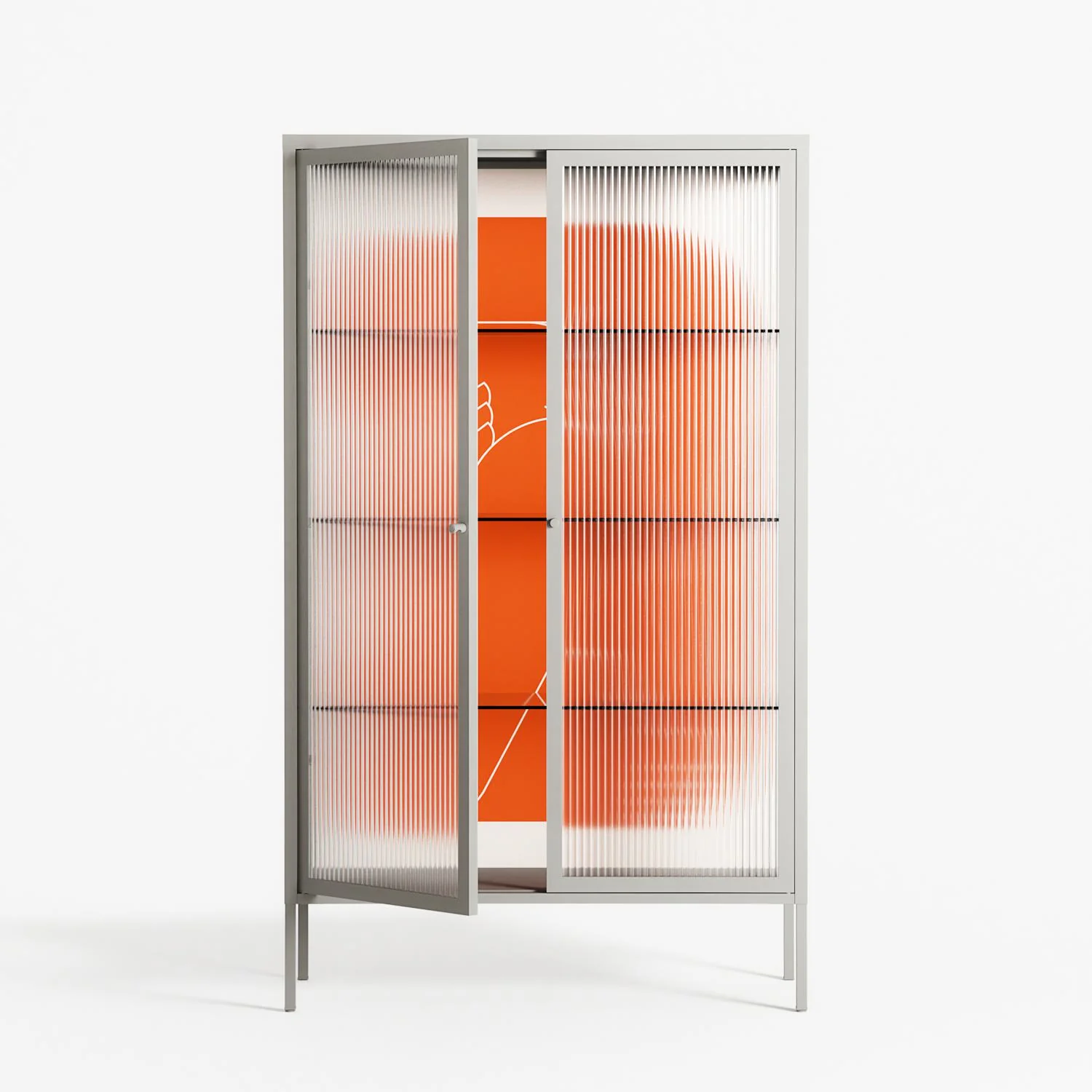 Keep - Cabinet - Andrea Devia-Nuño - Chalk - Reeded glass - Image 2