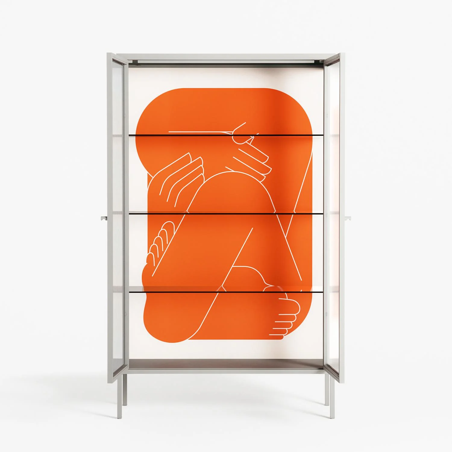 Keep - Cabinet - Andrea Devia-Nuño - Chalk - Reeded glass - Image 3