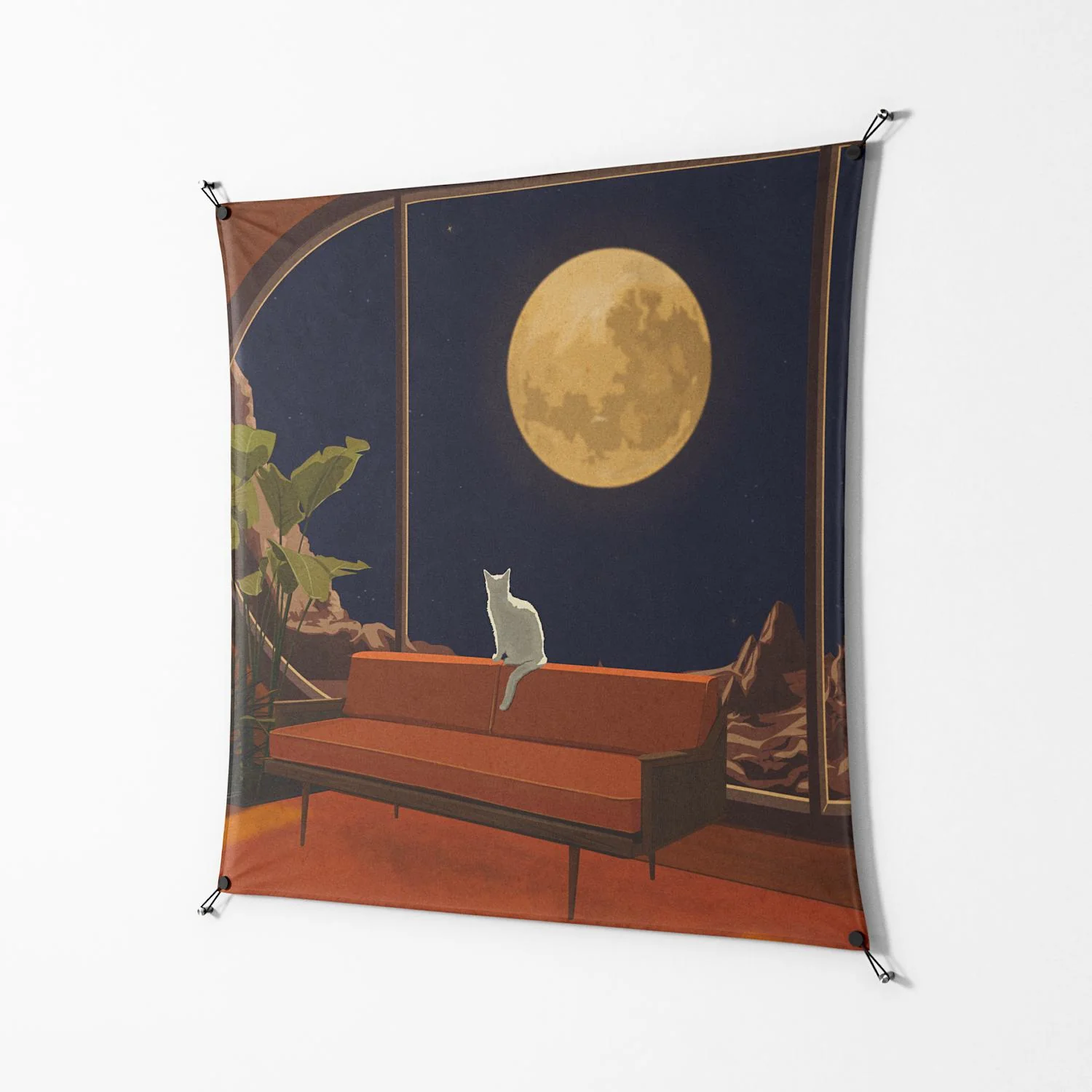 Kitty With A View - Work On Wall - Kristin Eriksson - Black - 140 x 140 cm - Image 2