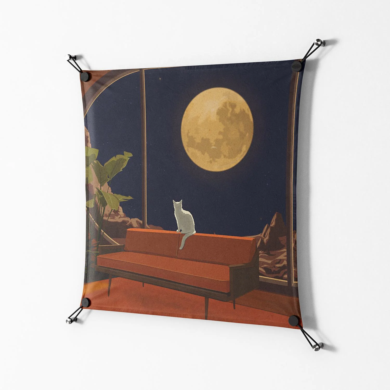 Kitty With A View - Work On Wall - Kristin Eriksson - Black - 70 x 70 cm - Image 2