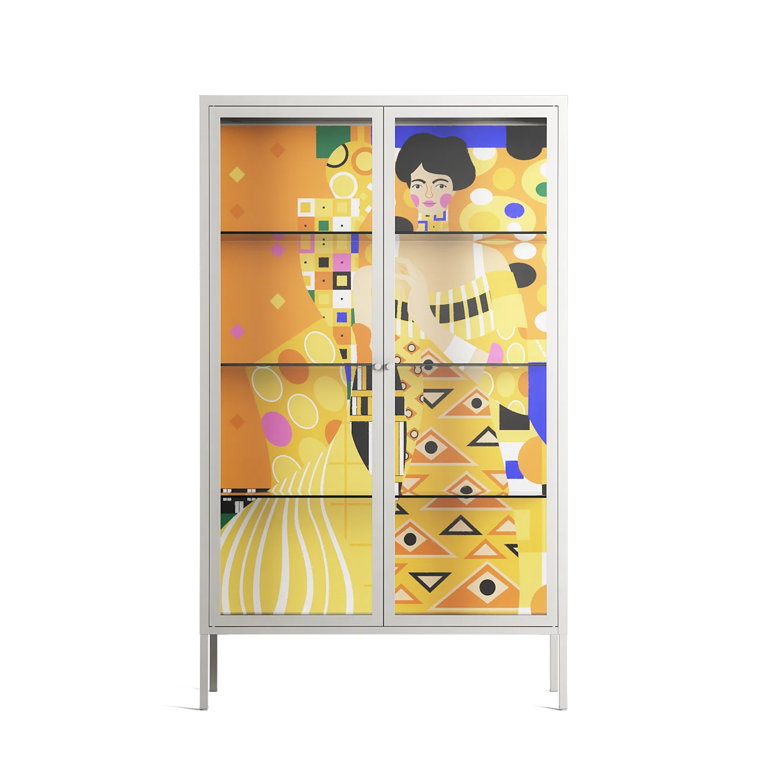 Klimt - Cabinet - Heather Zhou - Chalk - Clear glass
