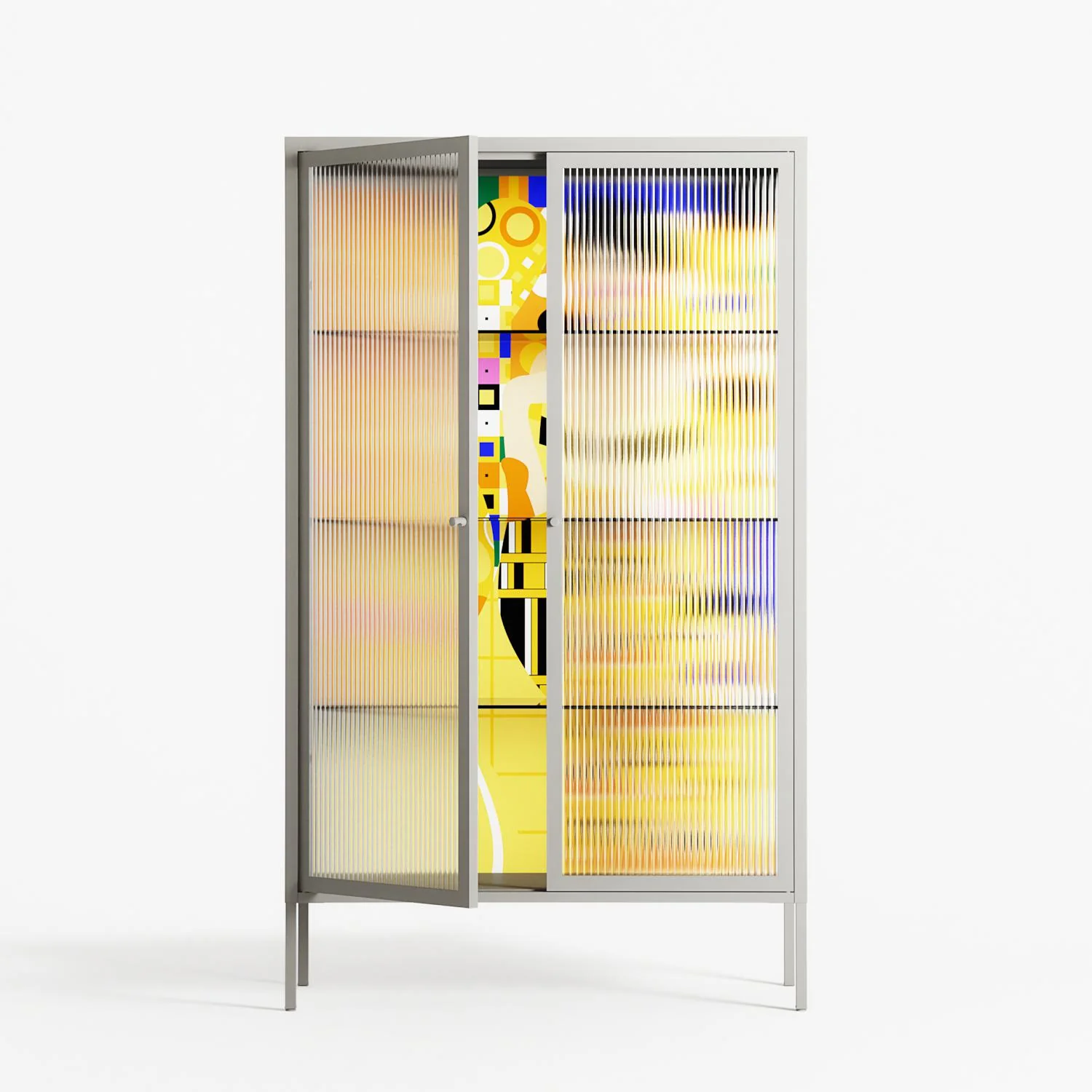 Klimt - Cabinet - Heather Zhou - Chalk - Reeded glass - Image 2