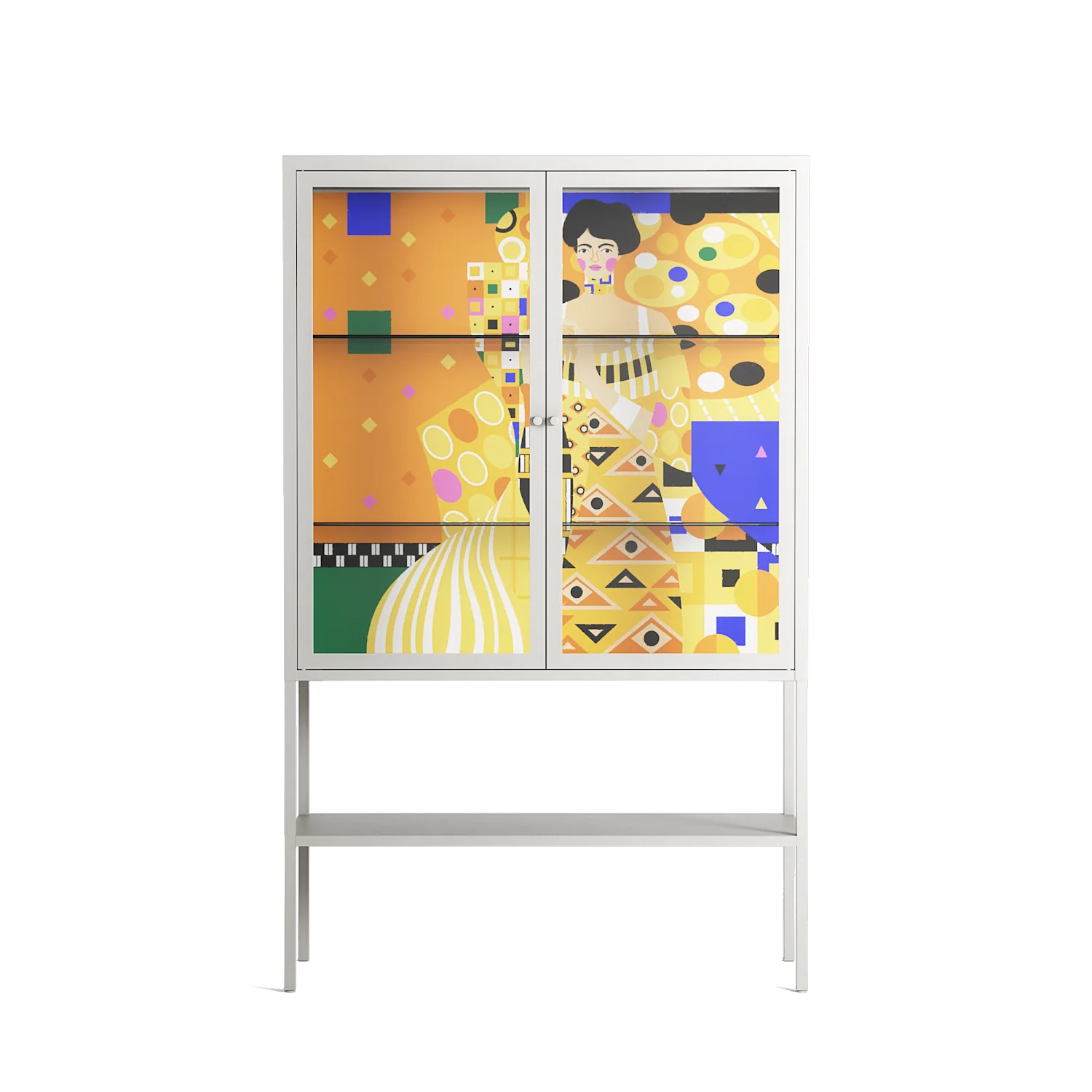 Klimt - Loft Cabinet - Heather Zhou - Chalk - Clear glass