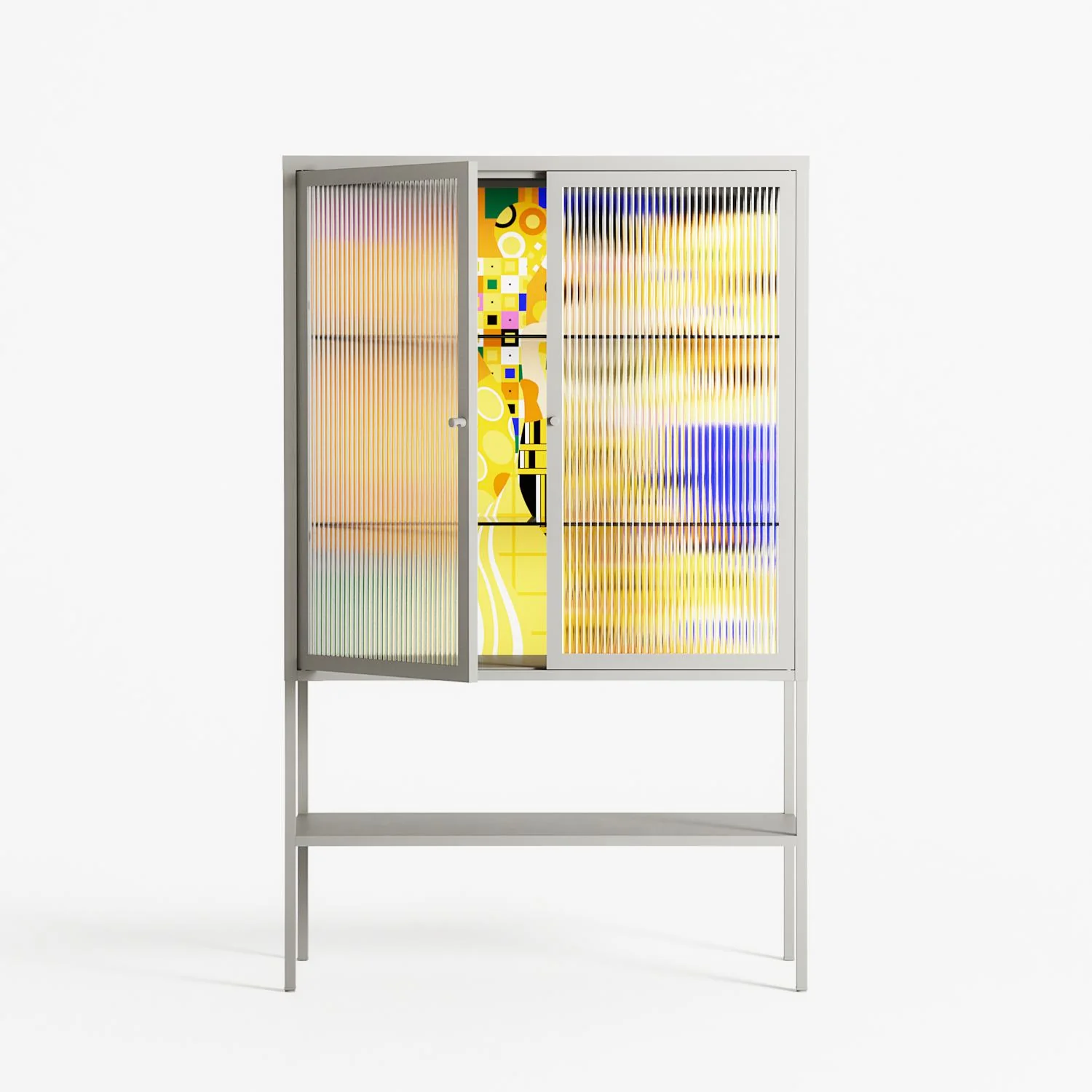 Klimt - Loft Cabinet - Heather Zhou - Chalk - Reeded glass - Image 2