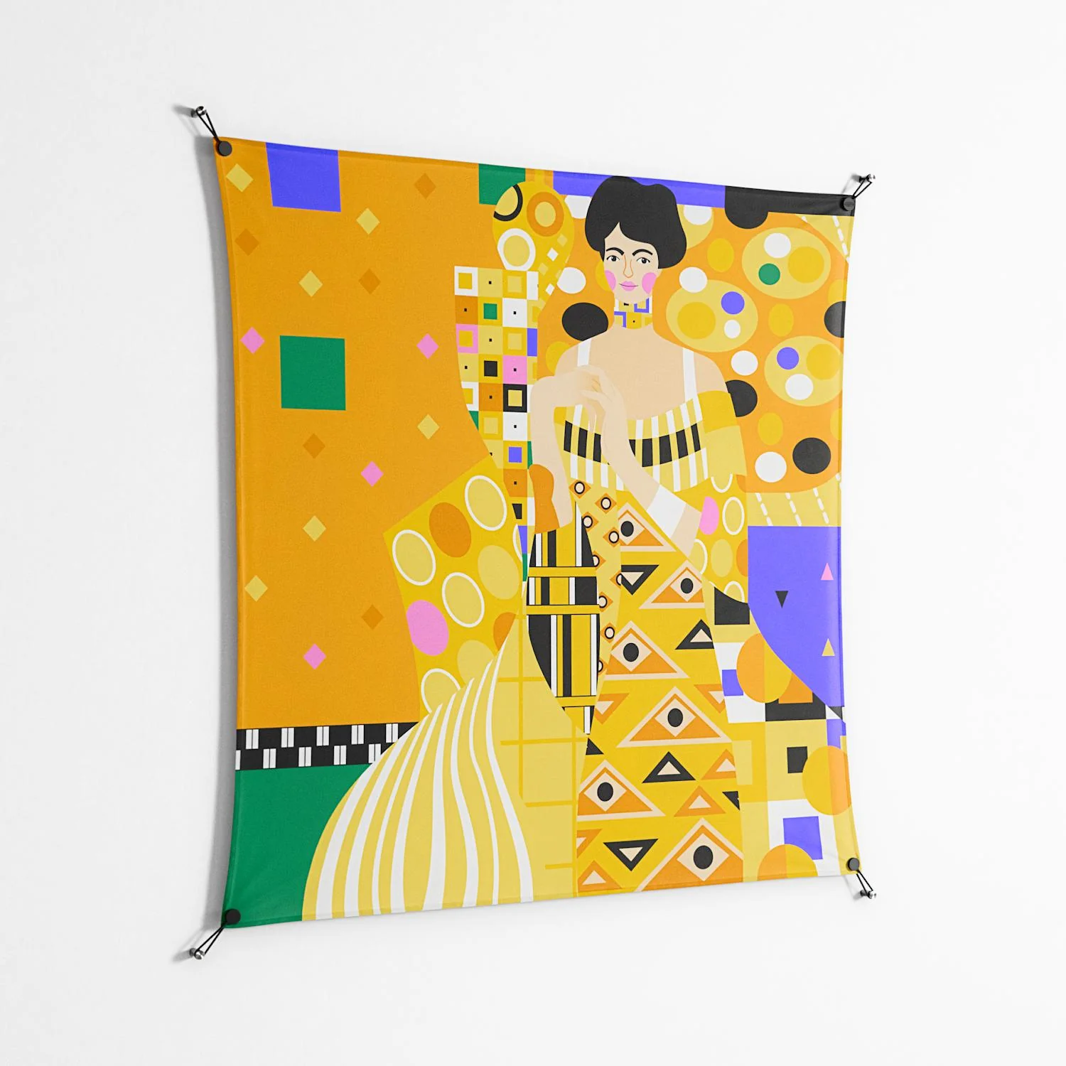 Klimt - Work On Wall - Heather Zhou - Black - 140 x 140 cm - Image 2