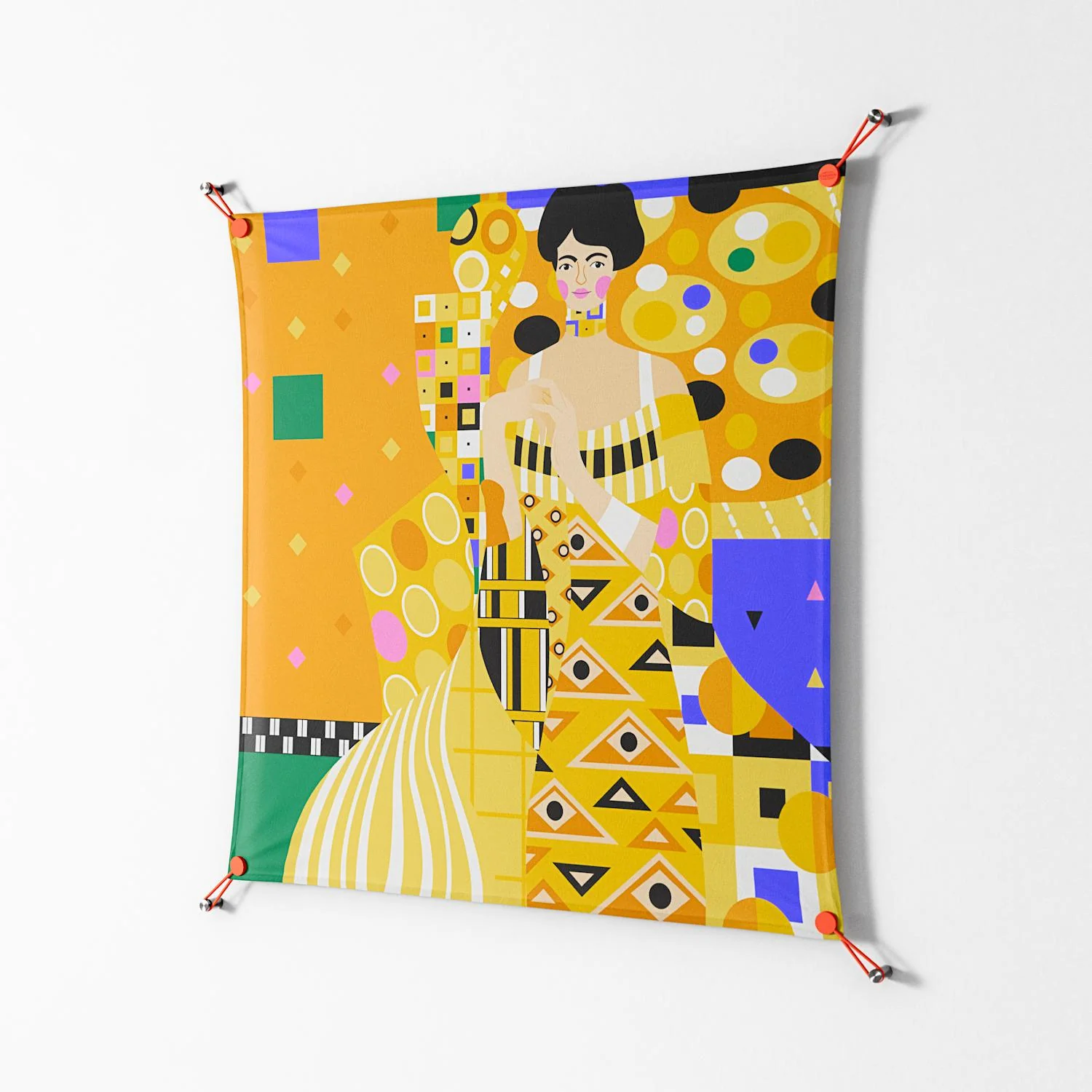 Klimt - Work On Wall - Heather Zhou - Orange - 90 x 90 cm - Image 2