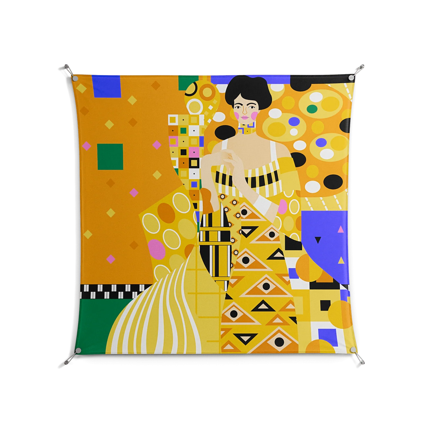 Klimt - Work On Wall - Heather Zhou - Silver - 140 x 140 cm
