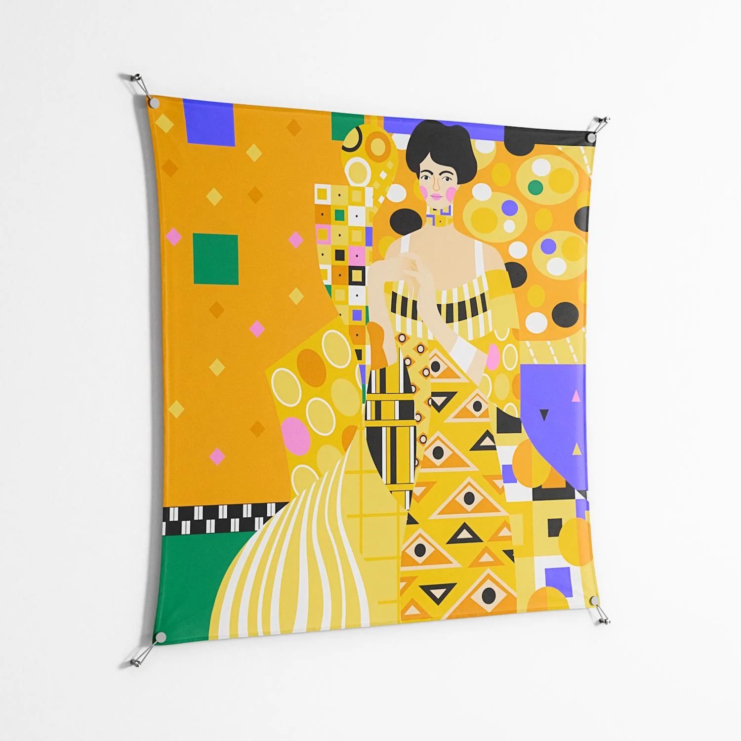 Klimt - Work On Wall - Heather Zhou - Silver - 140 x 140 cm - Image 2