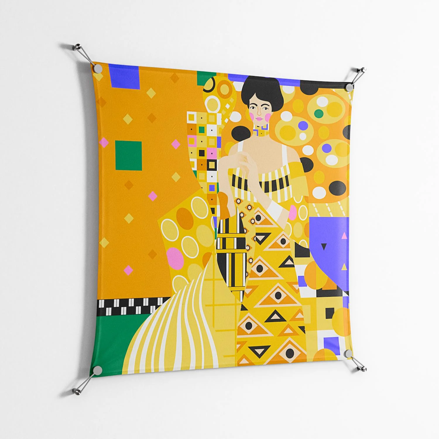 Klimt - Work On Wall - Heather Zhou - Silver - 90 x 90 cm - Image 2