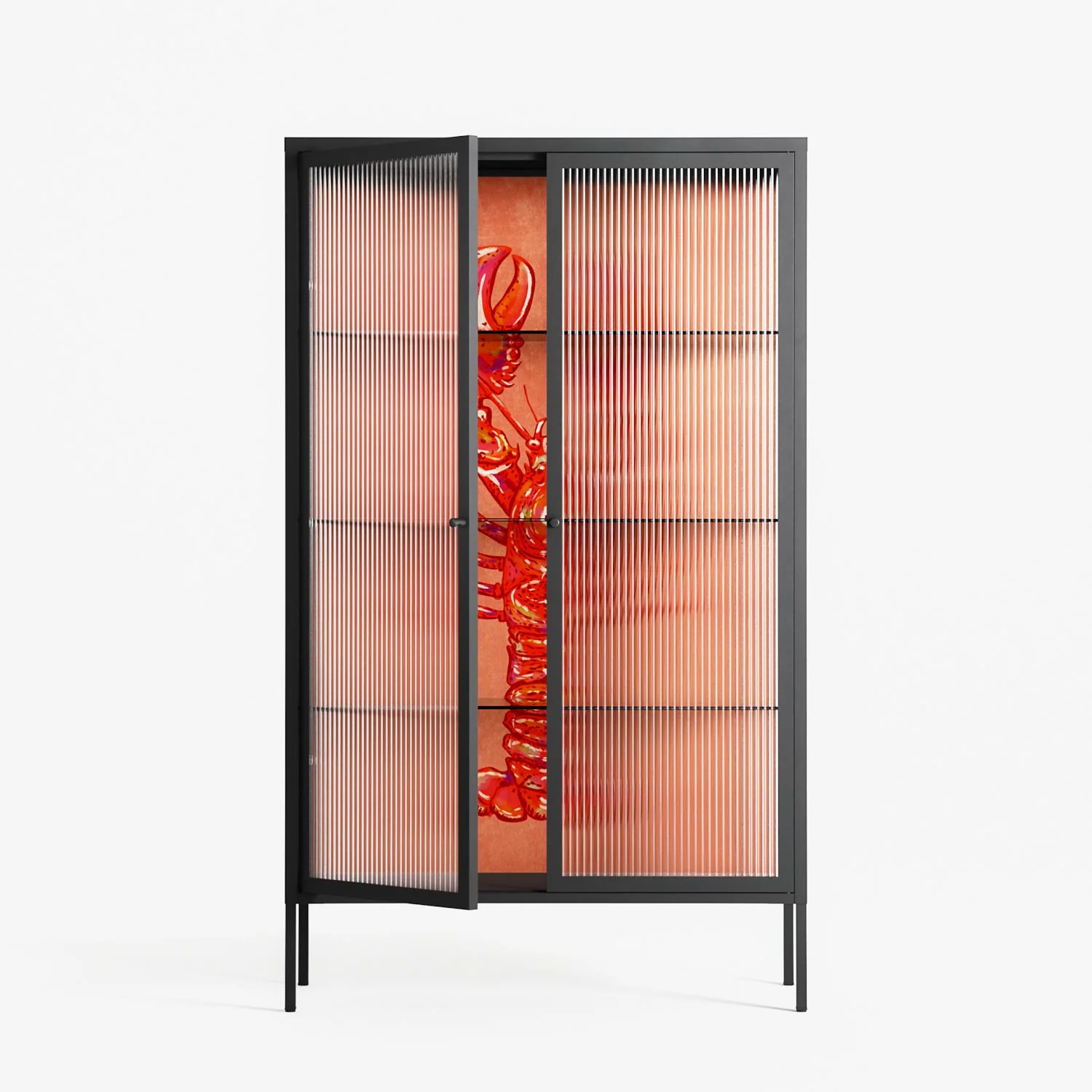 Lobster - Cabinet - Raissa Oltmanns - Antracite - Reeded glass - Image 2