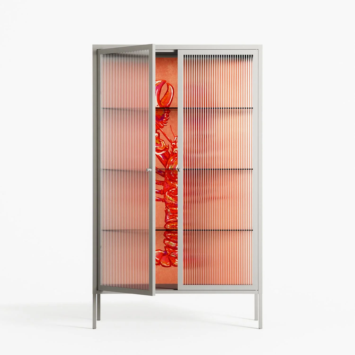 Lobster - Cabinet - Raissa Oltmanns - Chalk - Reeded glass - Image 2