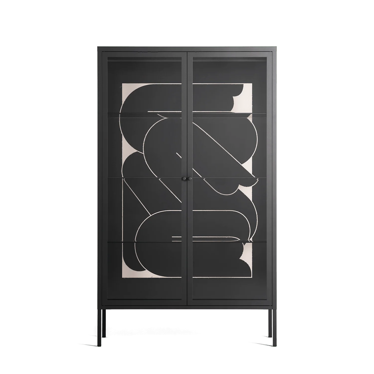 Love Flow - Cabinet - Andrea Devia-Nuño - Antracite - Clear glass