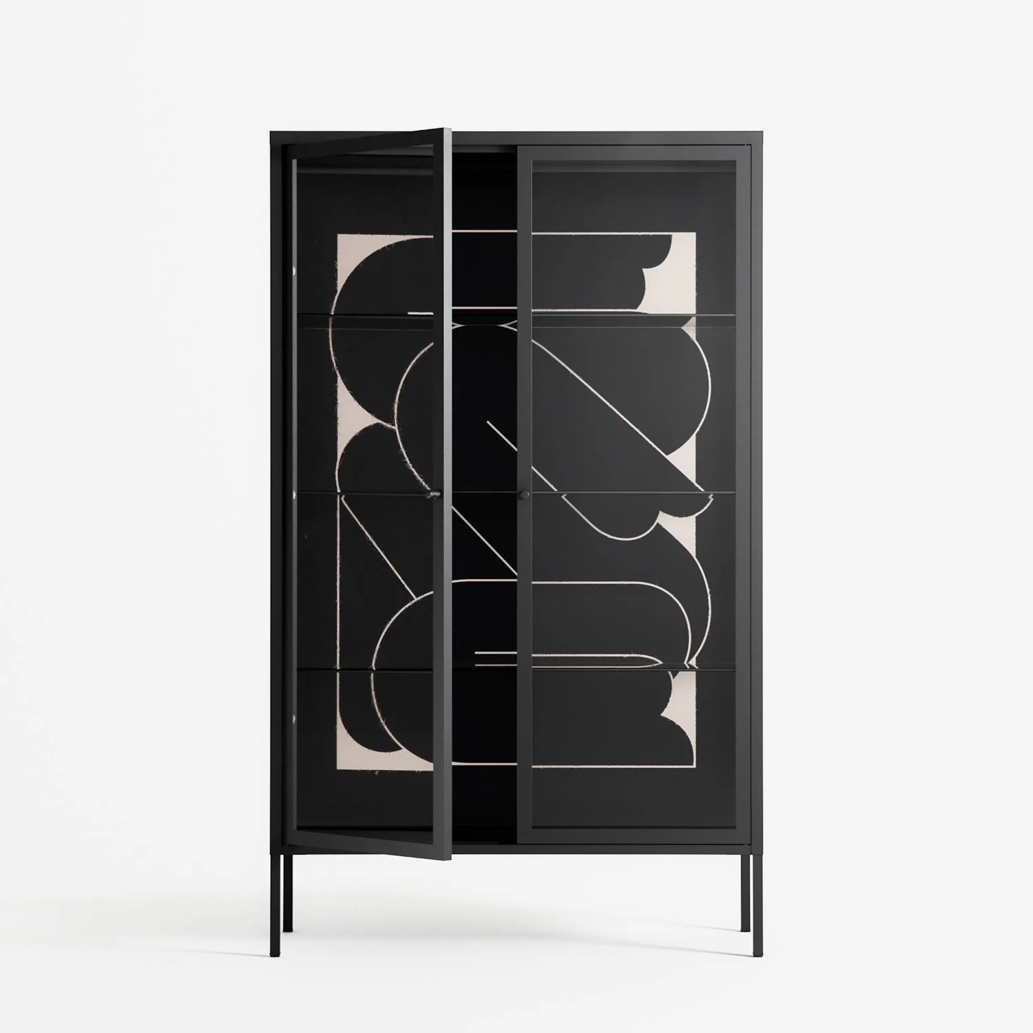 Love Flow - Cabinet - Andrea Devia-Nuño - Antracite - Clear glass - Image 2