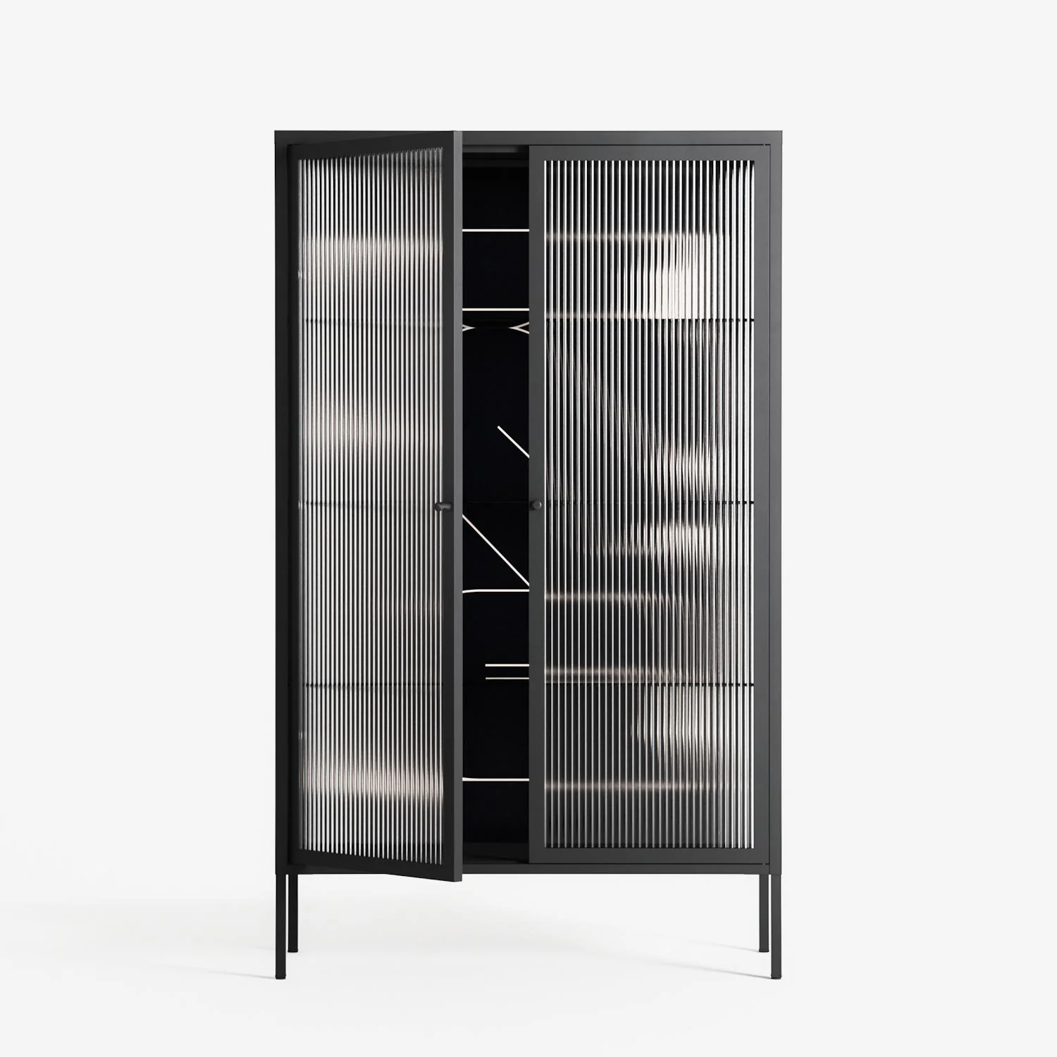 Love Flow - Cabinet - Andrea Devia-Nuño - Antracite - Reeded glass - Image 2