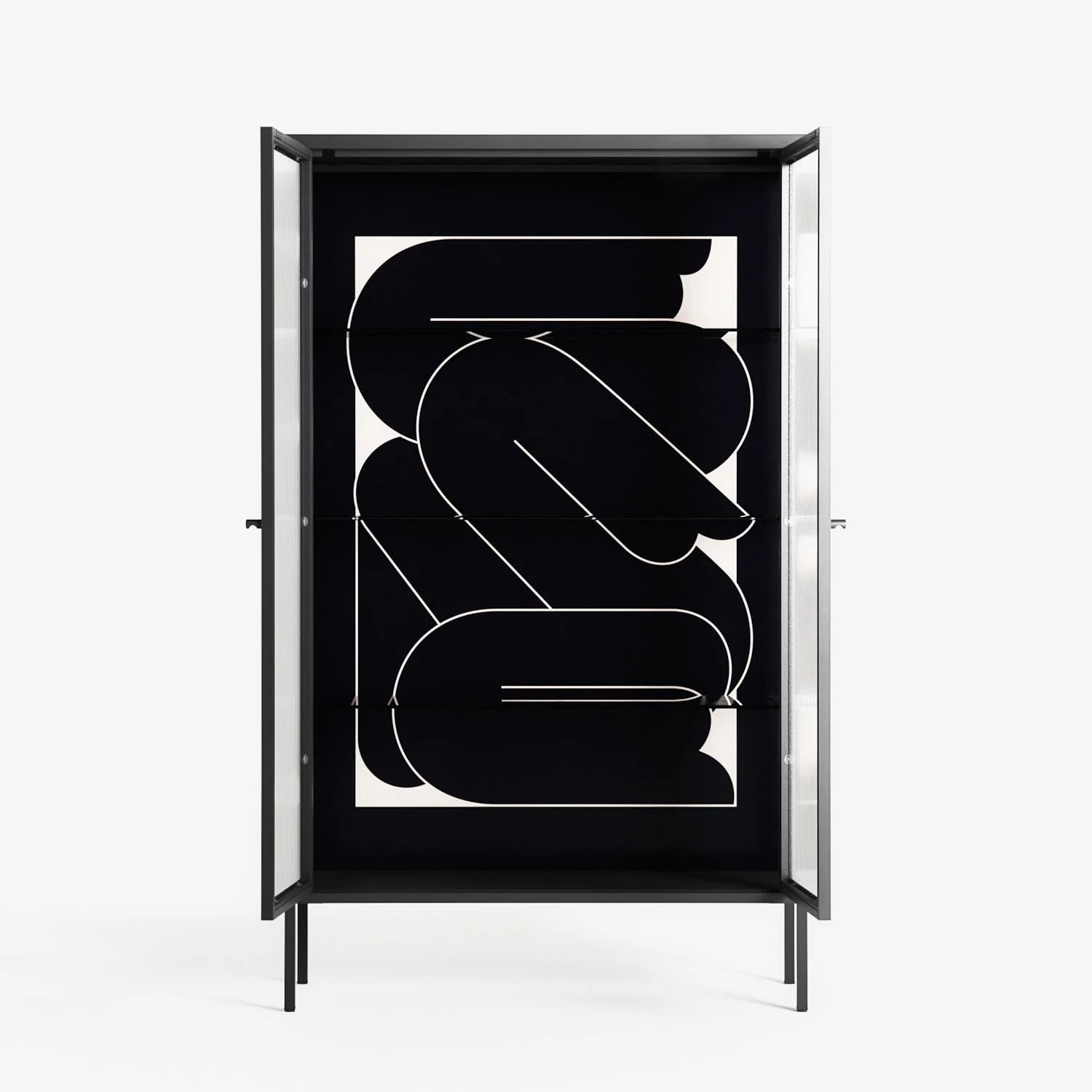 Love Flow - Cabinet - Andrea Devia-Nuño - Antracite - Reeded glass - Image 3