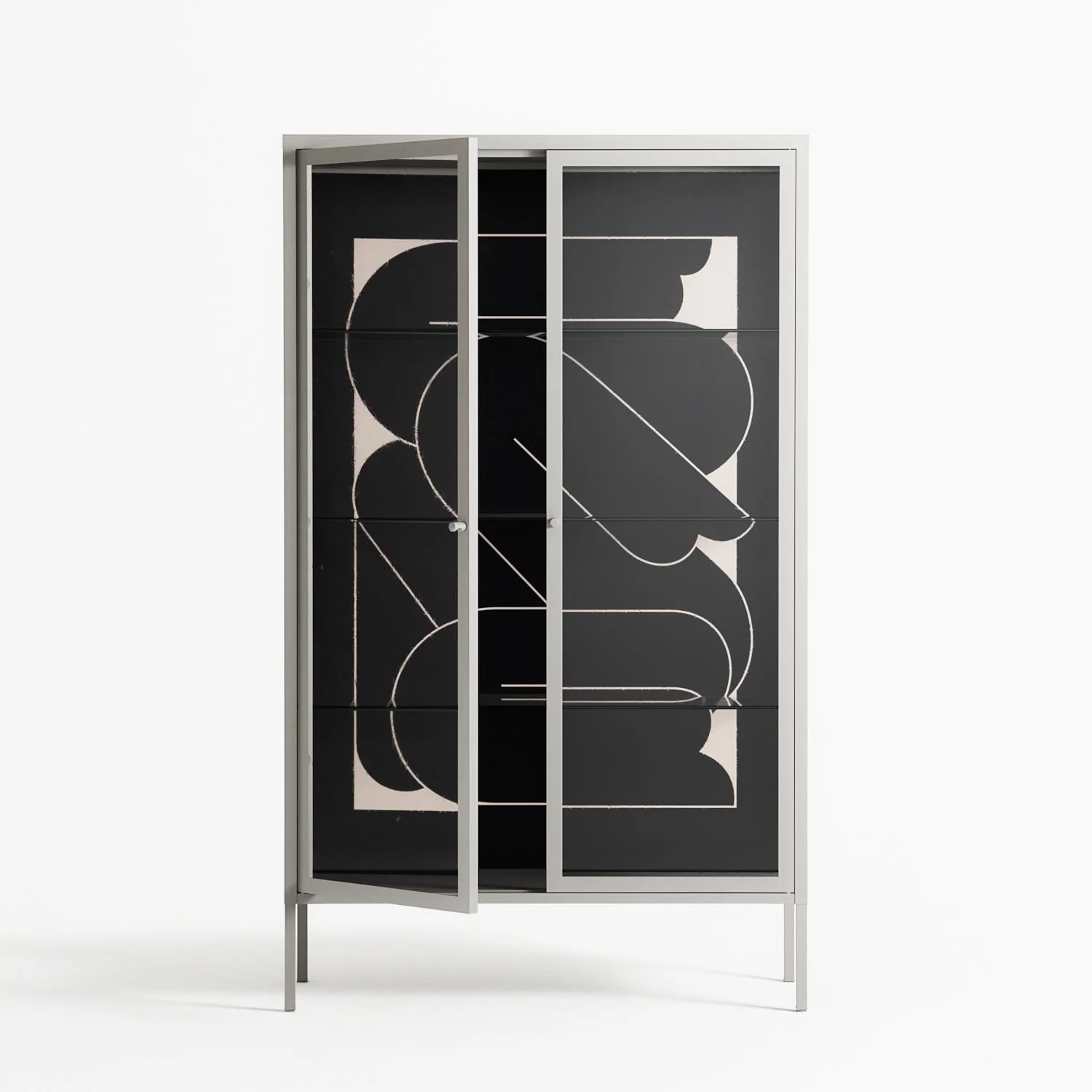 Love Flow - Cabinet - Andrea Devia-Nuño - Chalk - Clear glass - Image 2